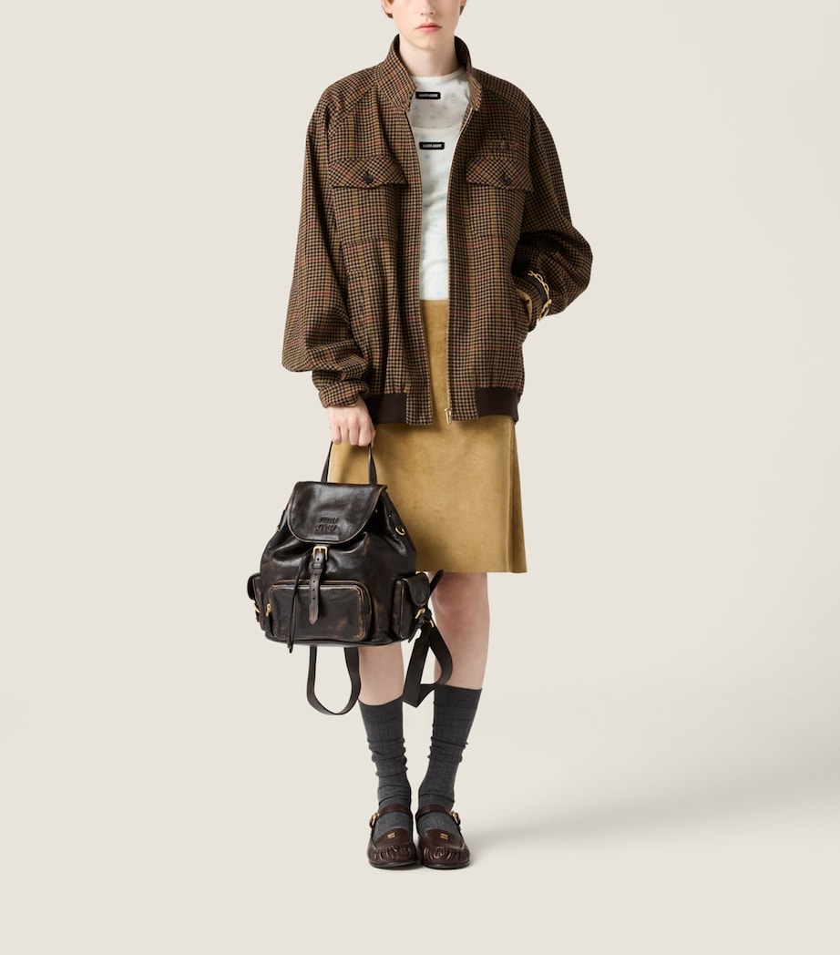 Miu Miu Womens Virgin Wool Houndstooth Jacket Image 2