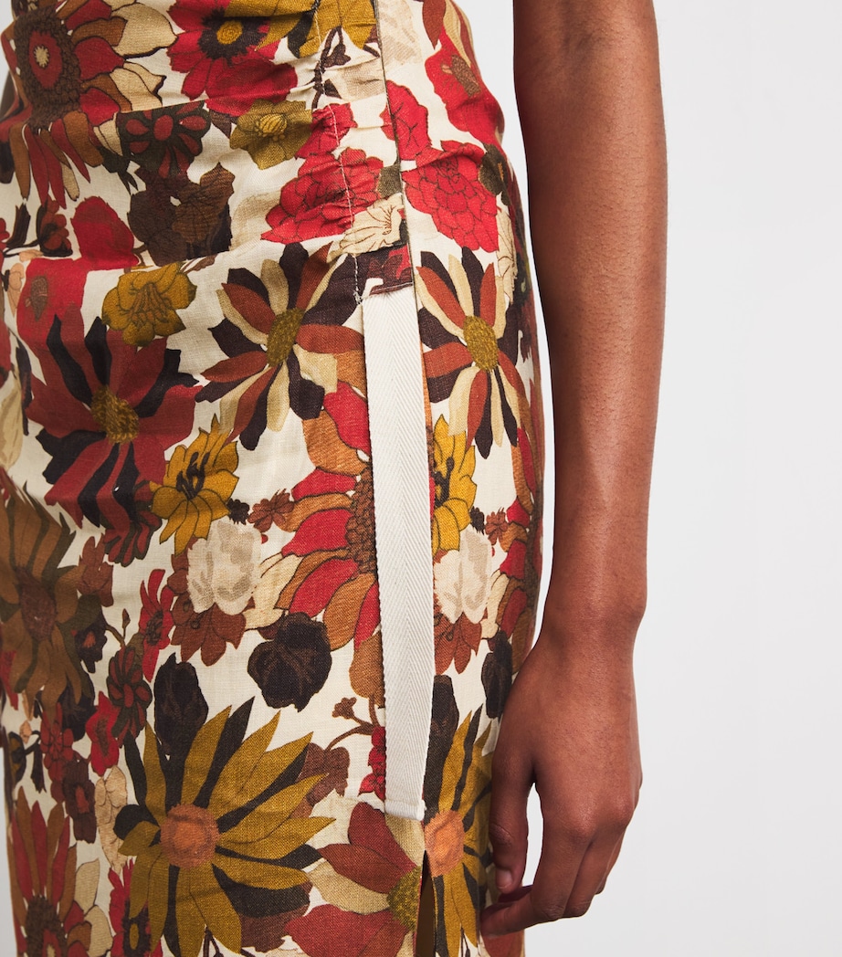 Linen Floral Midi Dress FLORA ROSSO Image 4