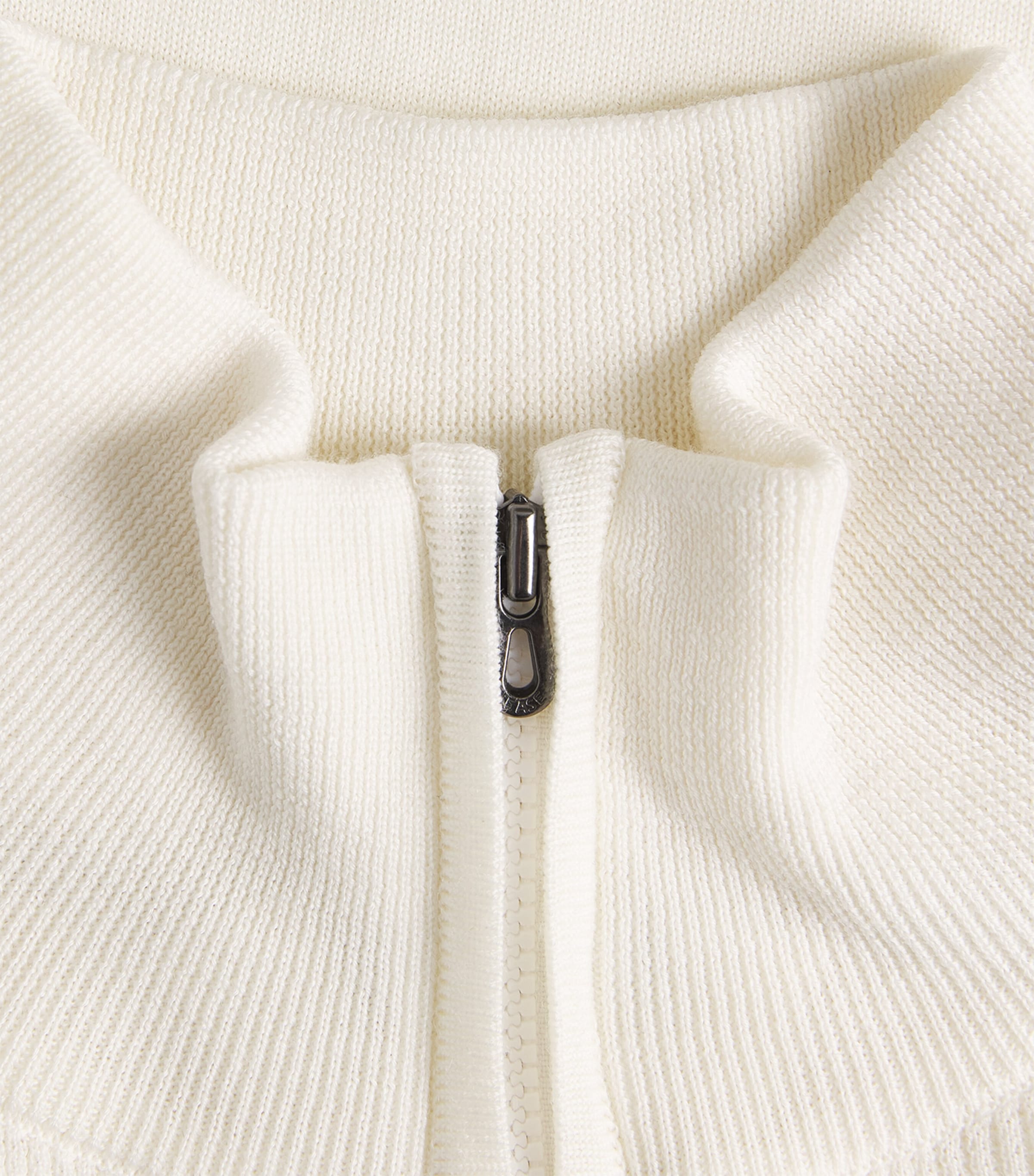 Sease Mens Virgin Wool Quarter-Zip Sweatshirt White Image 6