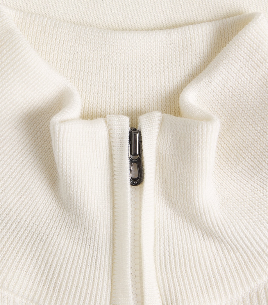 Sease Mens Virgin Wool Quarter-Zip Sweatshirt White Image 6