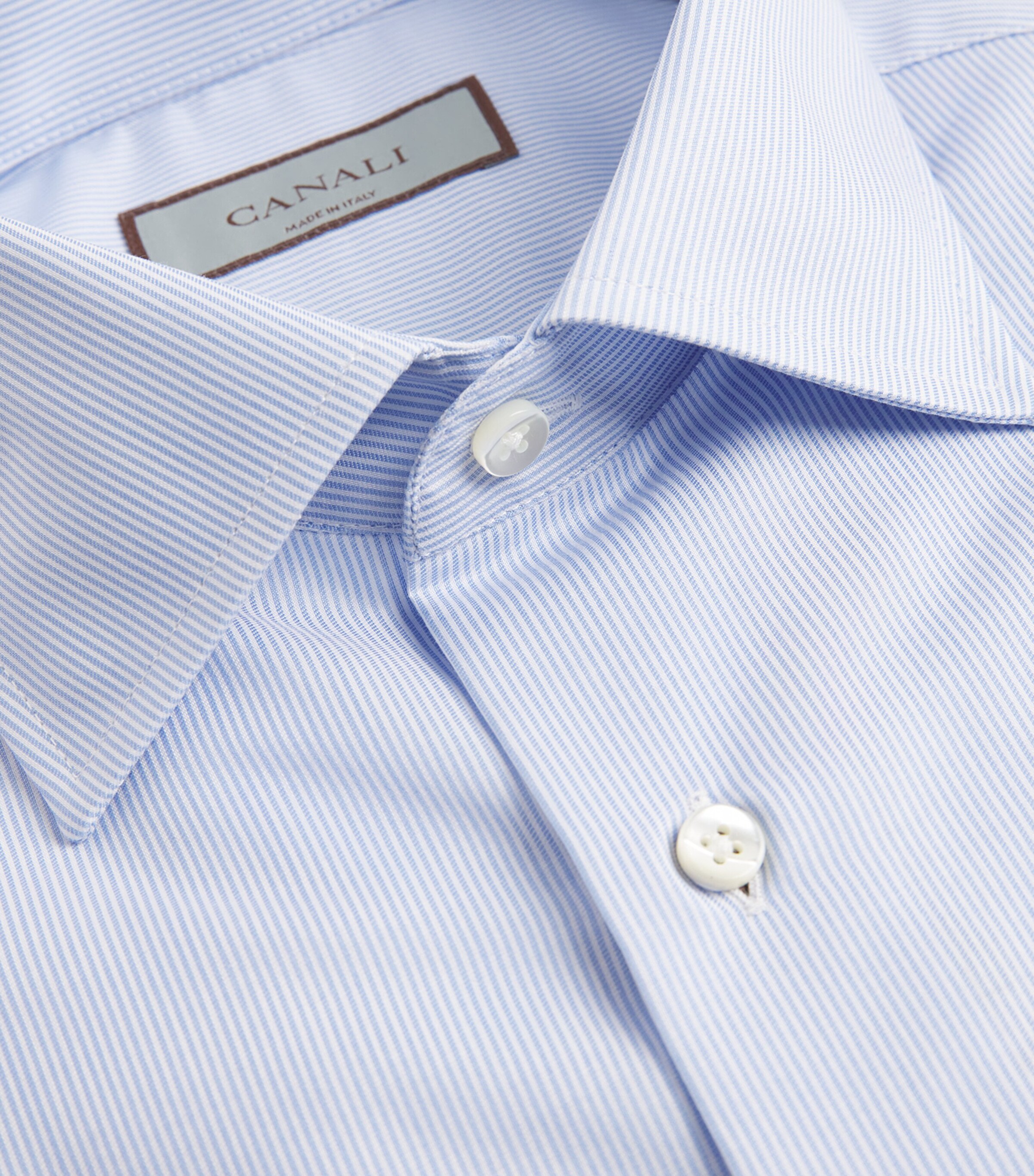 Canali Mens Cotton Stripe Shirt Image 5