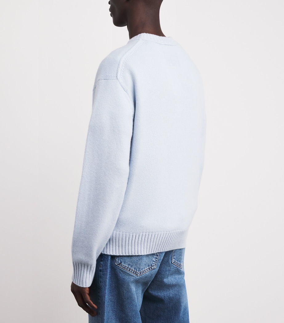 Cashmere Crew-Neck Sweater PALE BLUE HEATHER Image 5