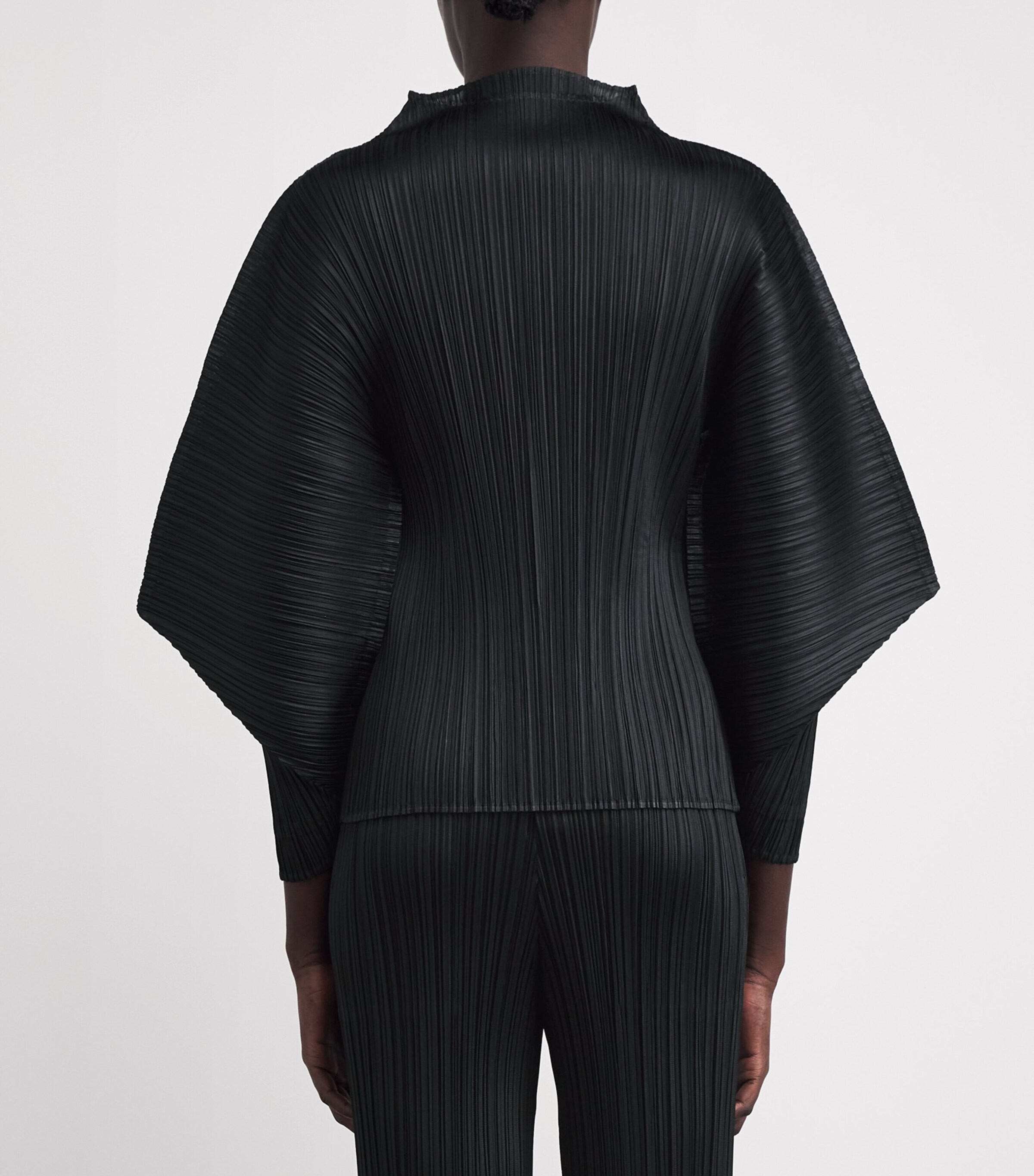 Pleats Please Issey Miyake Black Skyline High-Neck Top | Harrods US