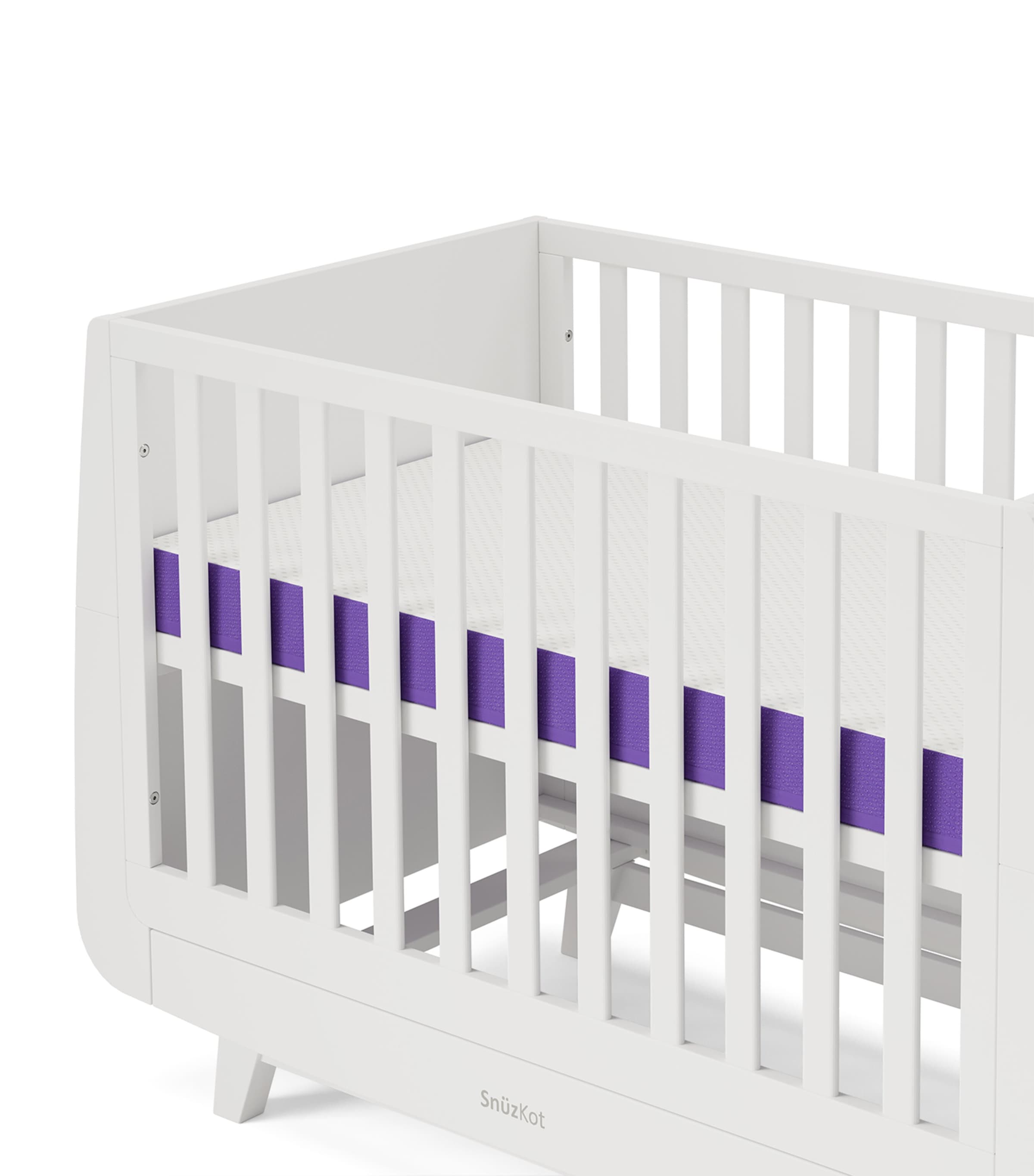 SnuzSurface Pro Cot Bed Mattress WHITE/ PURPLE Image 5