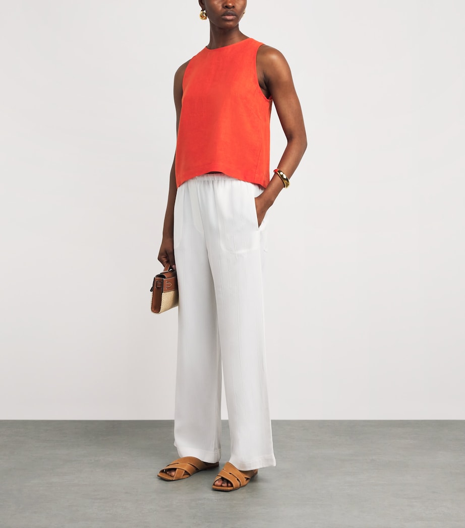 Eres Womens Linen Sleeveless Ravie Blouse Rooibos Image 2