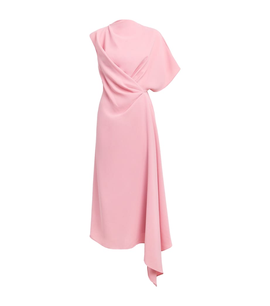 Roksanda Womens Crepe One-Shoulder Elva Midi Dress Pink Image 1