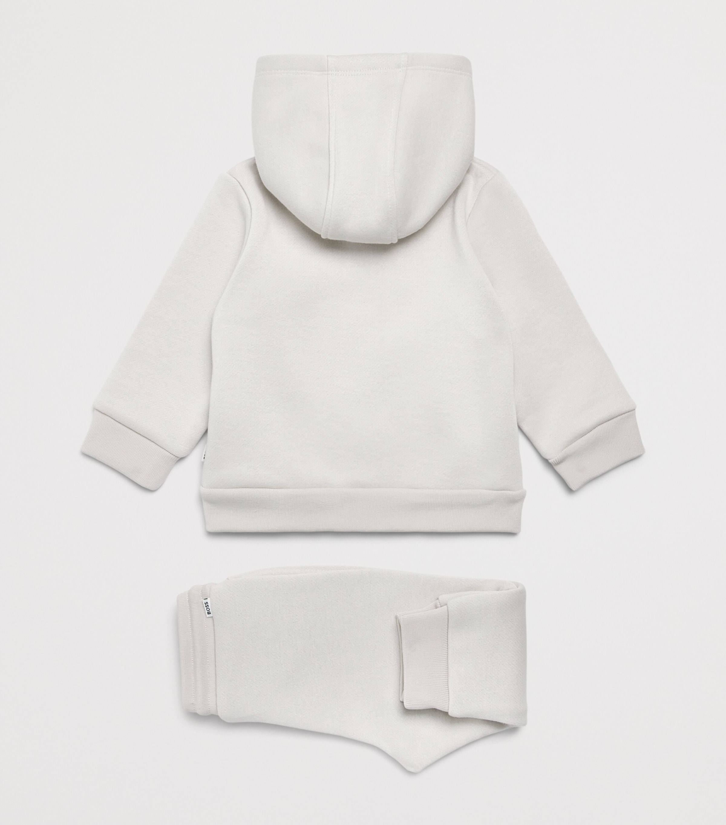 BOSS Kidswear Patch Logo Hoodie and Sweatpants Set (3 Months-3 Years) Ivory Image 2
