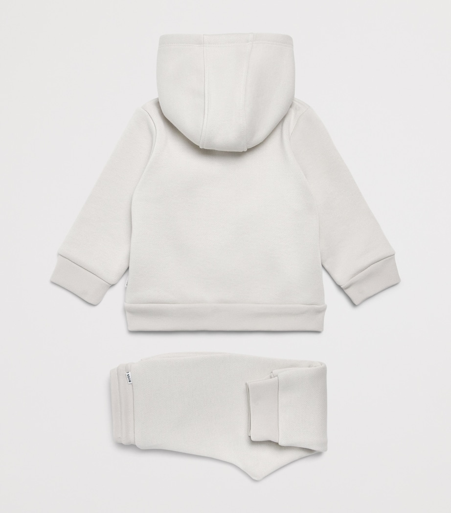 BOSS Kidswear Patch Logo Hoodie and Sweatpants Set (3 Months-3 Years) Ivory Image 2