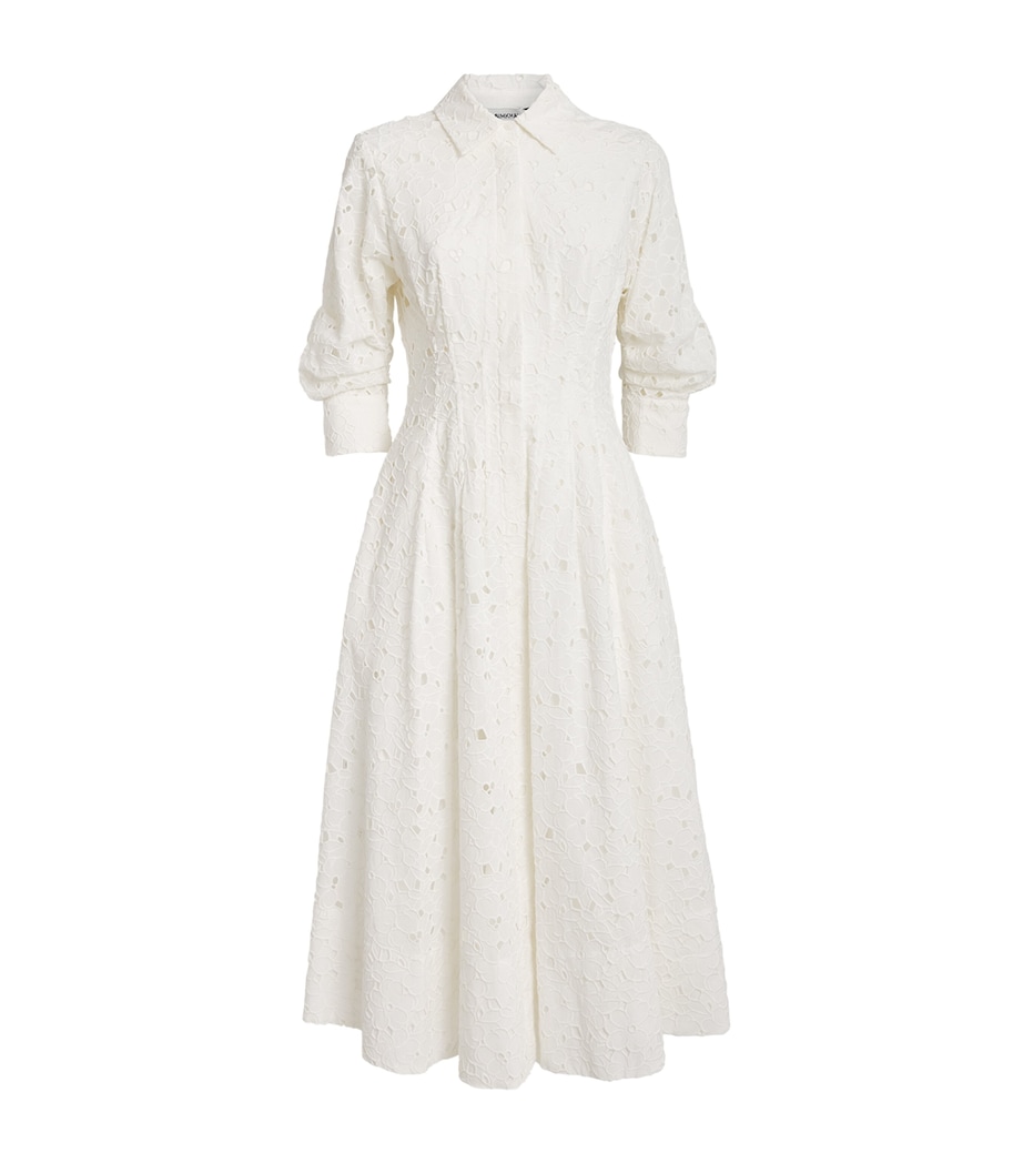 Embroidered Floral Jazz Midi Dress WHITE Image 1
