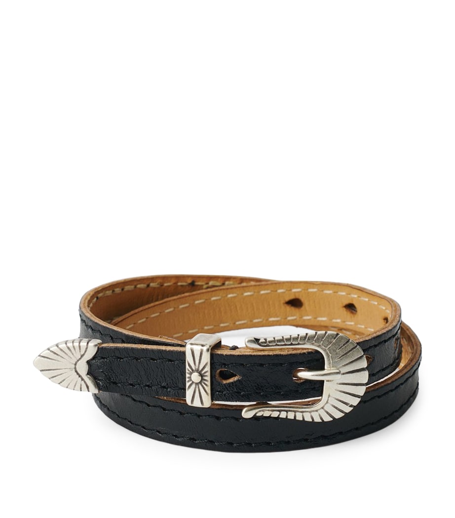 Leather Wrap-Around Cowboy Necklace DEEP BLACK LEATHER Image 1