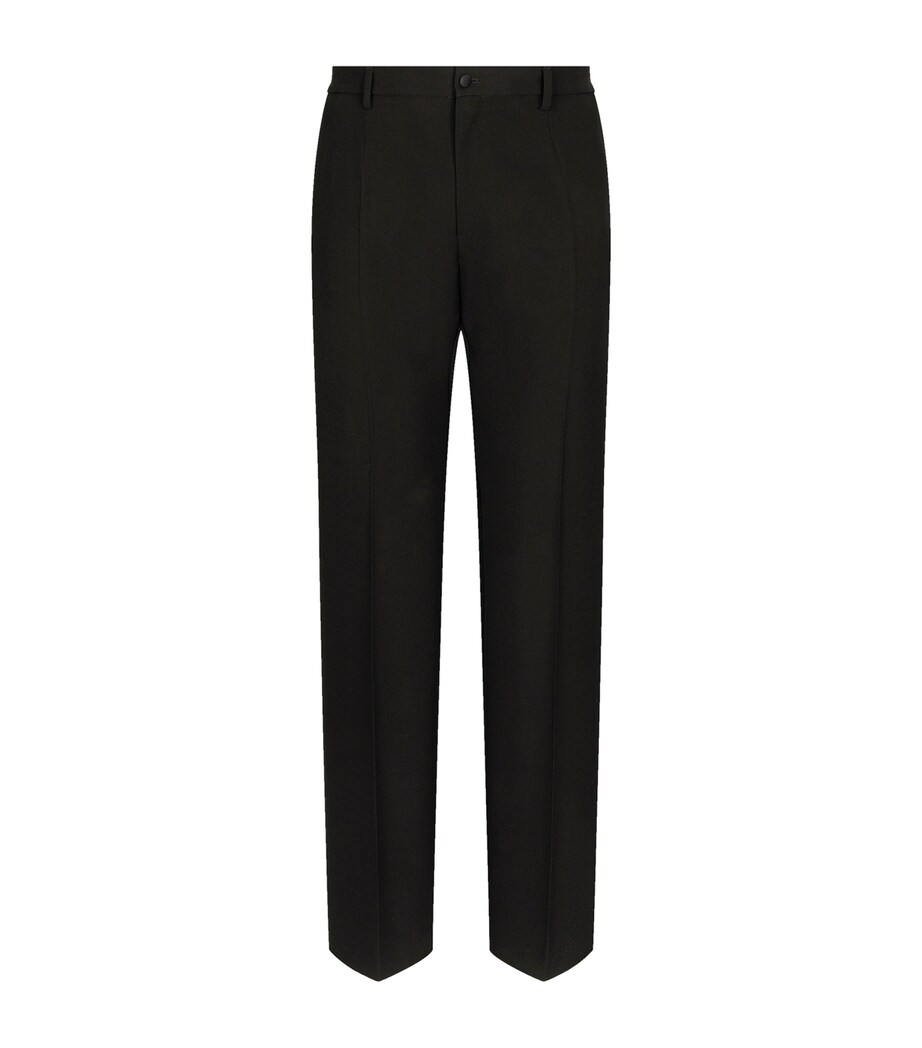 Virgin Wool Tailored Trousers N0000-BLACK Image 1