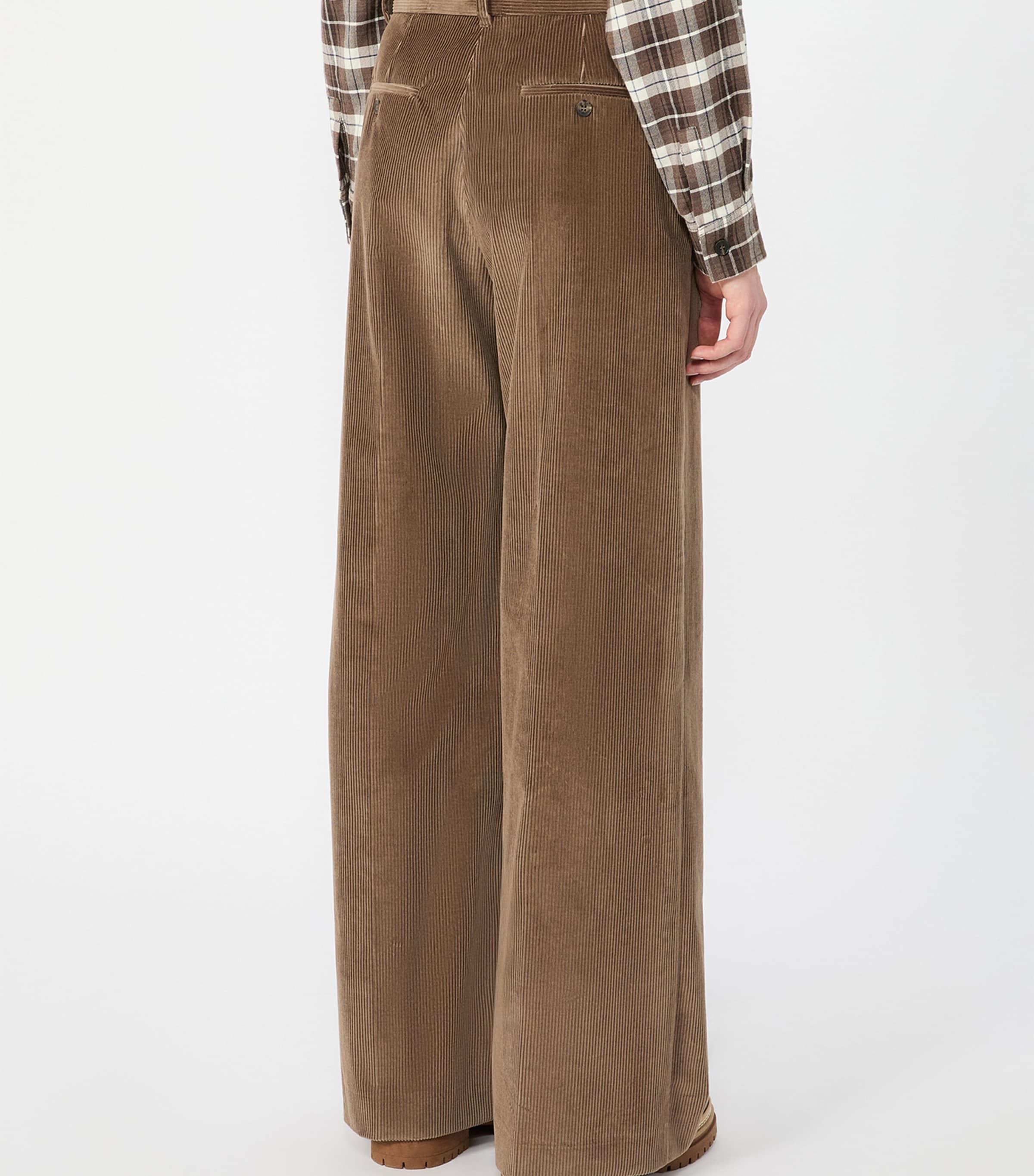 Weekend Max Mara Womens Corduroy Wide-Leg Trousers Light Brown Image 4