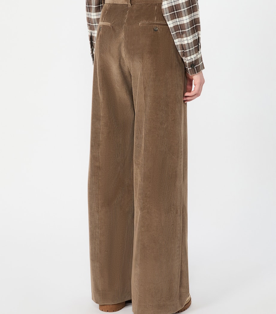 Weekend Max Mara Womens Corduroy Wide-Leg Trousers Light Brown Image 4