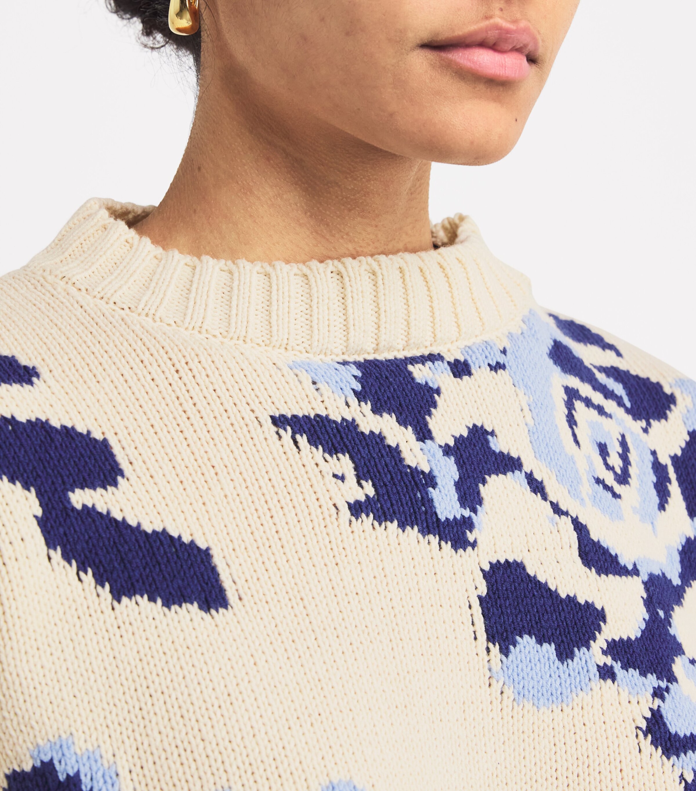 Oversized Floral Sweater LIGHT BLUE Image 6