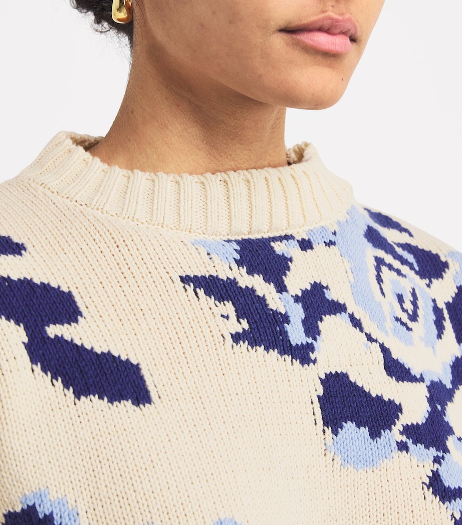 Oversized Floral Sweater LIGHT BLUE Image 6