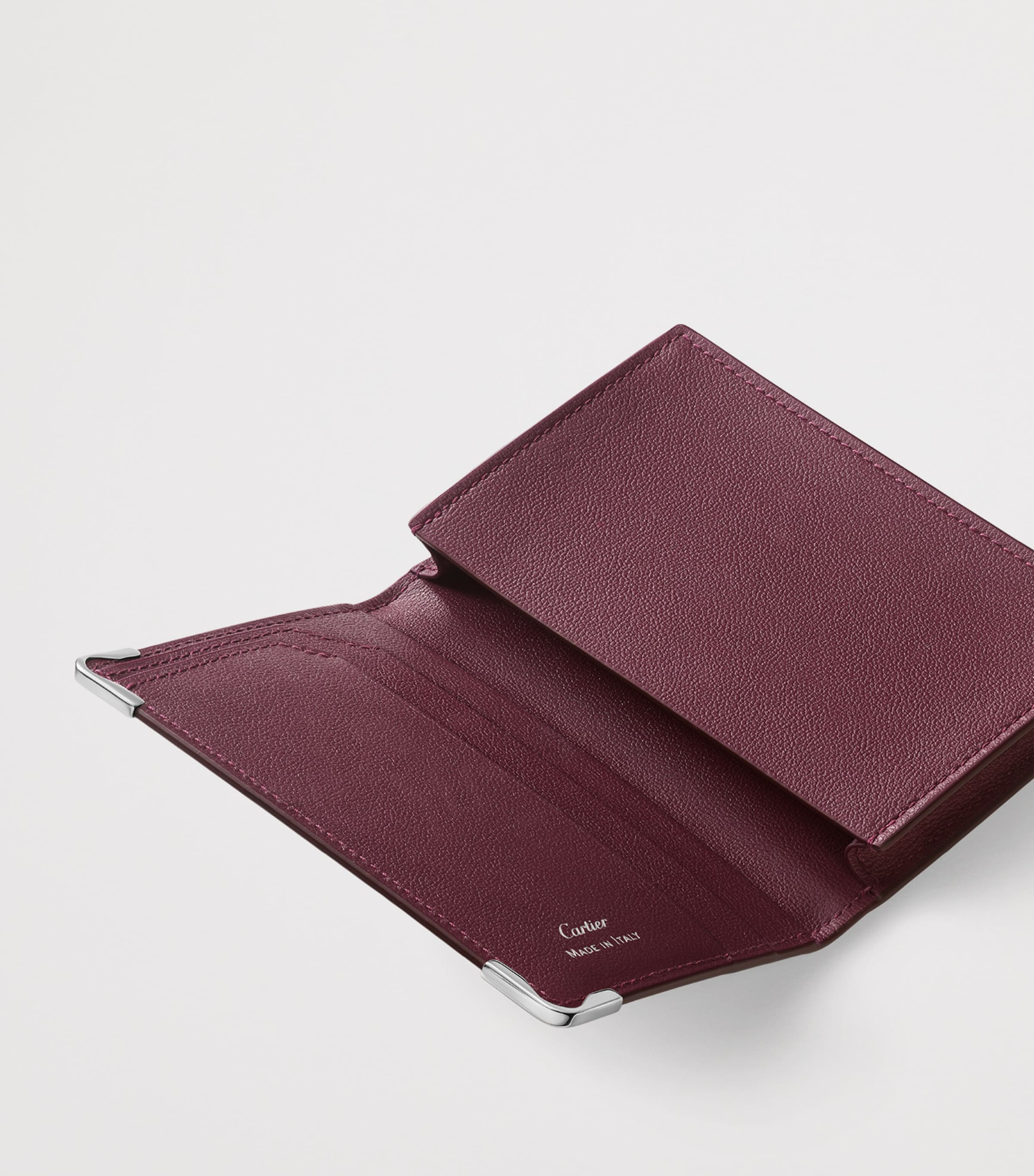 Cartier Leather Must Business Card Holder Burgundy Image 3
