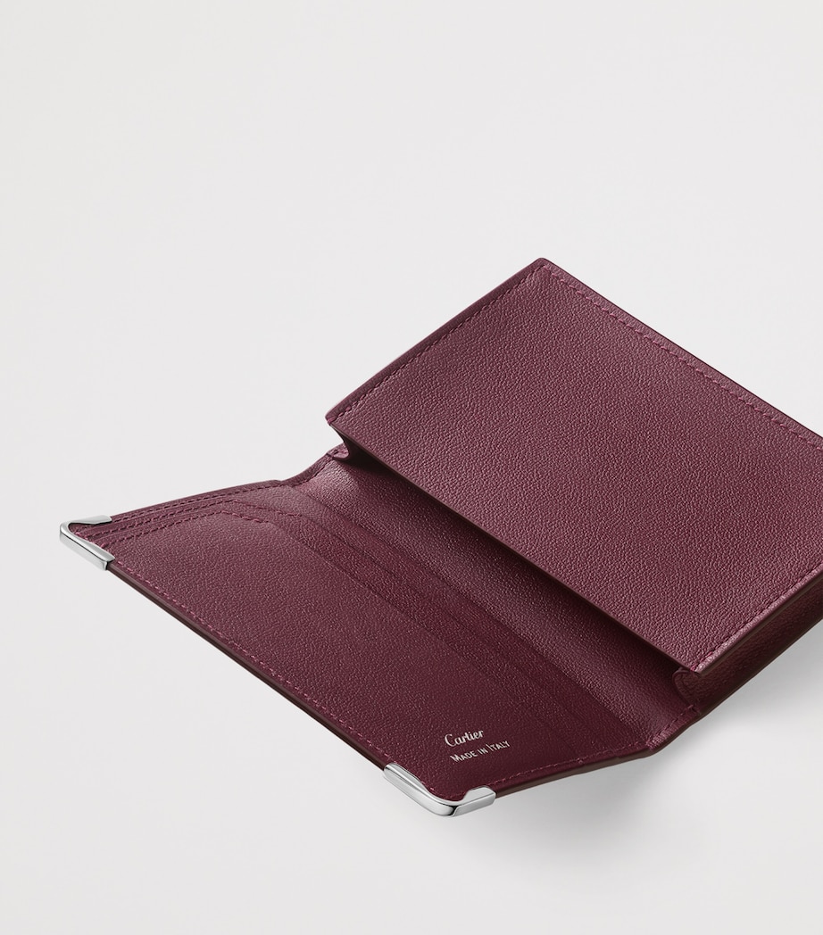 Cartier Leather Must Business Card Holder Burgundy Image 3