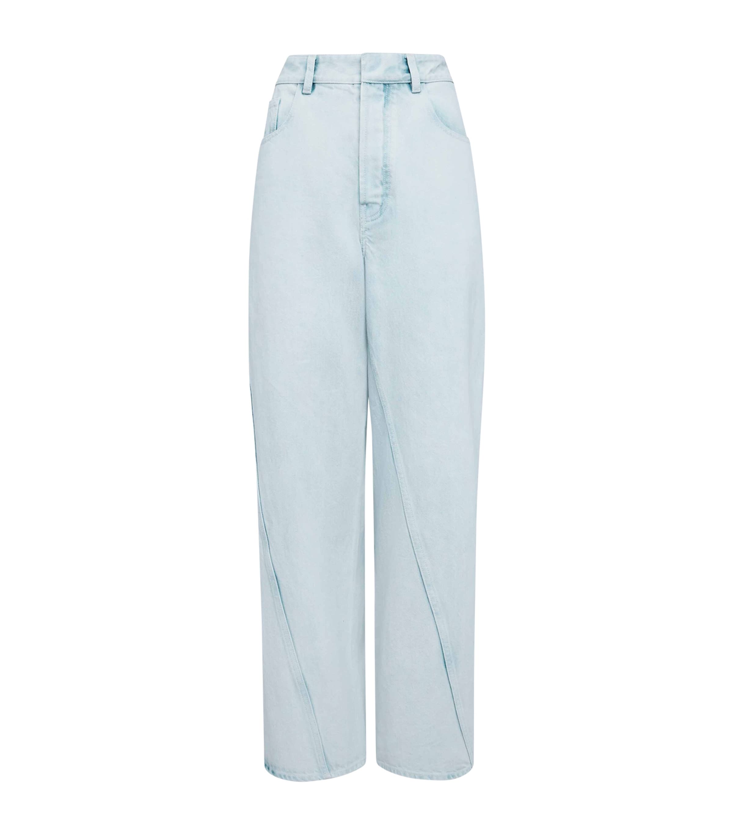 Alaïa Twisted Straight-leg Jeans In Blue
