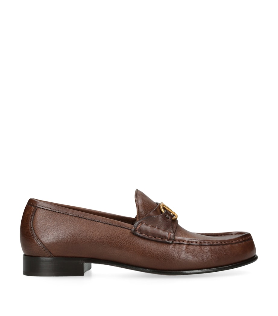 Leather VLogo Loafers MID BROWN Image 1
