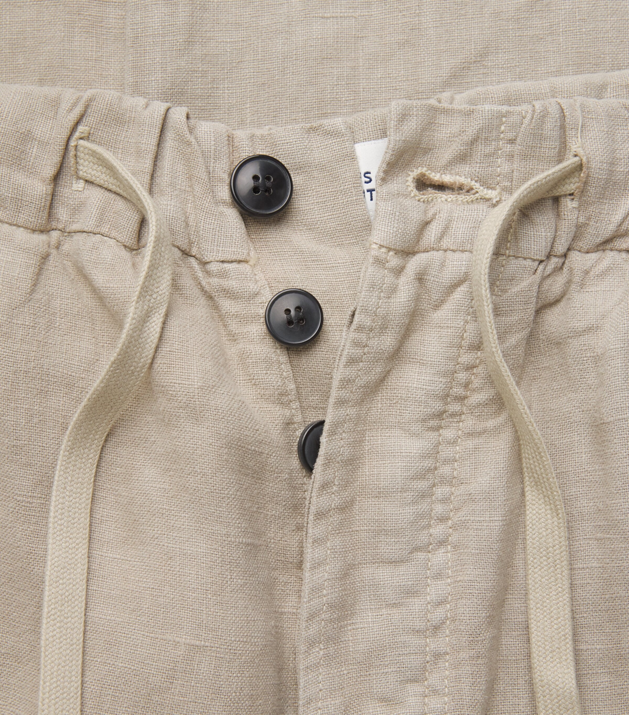 Citizens of Humanity Mens Linen Drawstring Straight Trousers Wheat Image 6
