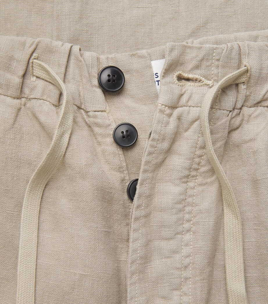 Citizens of Humanity Mens Linen Drawstring Straight Trousers Wheat Image 6