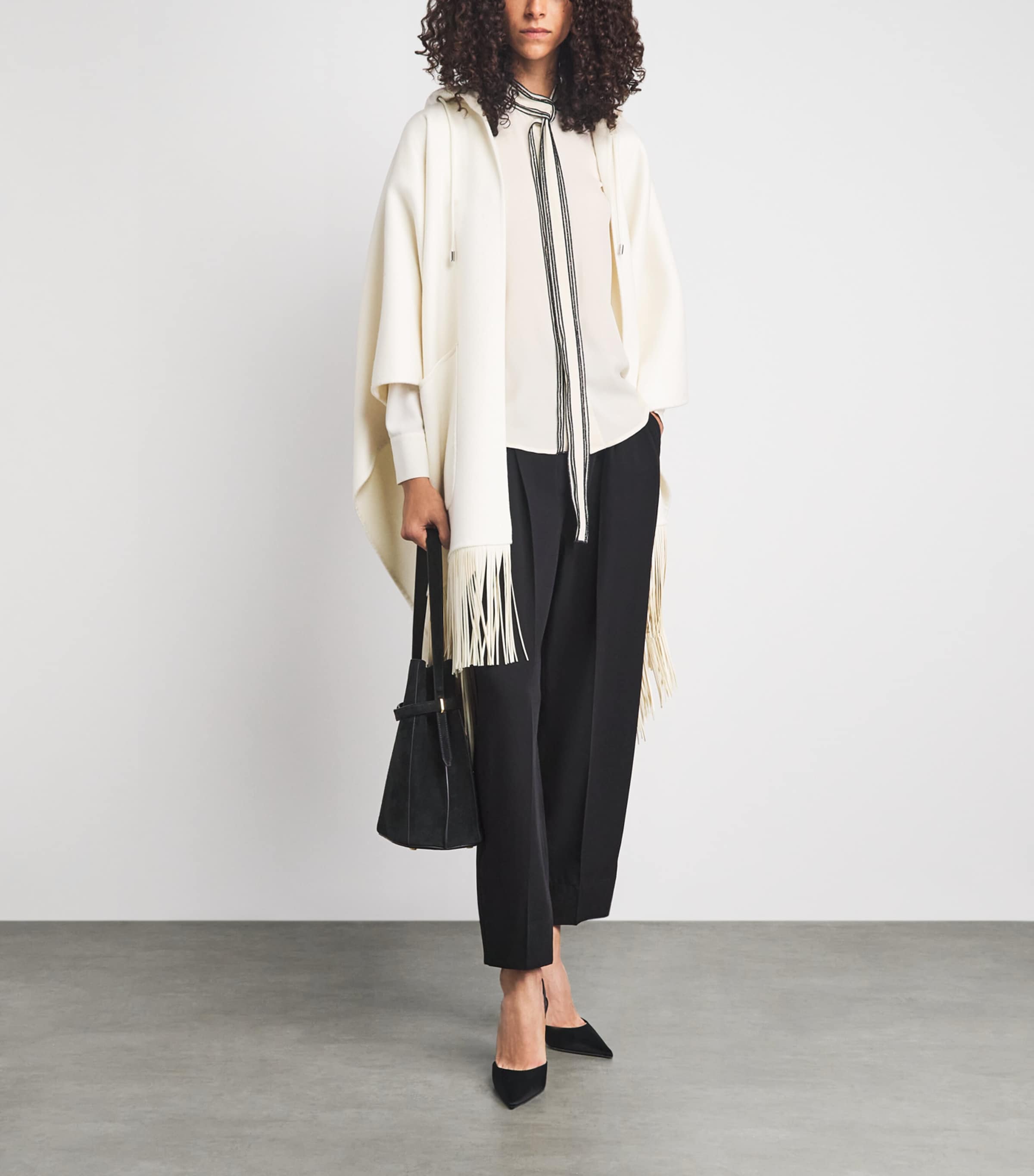 Fabiana Filippi Womens Crêpe de Chine Bow-Detail Shirt Burro Image 2