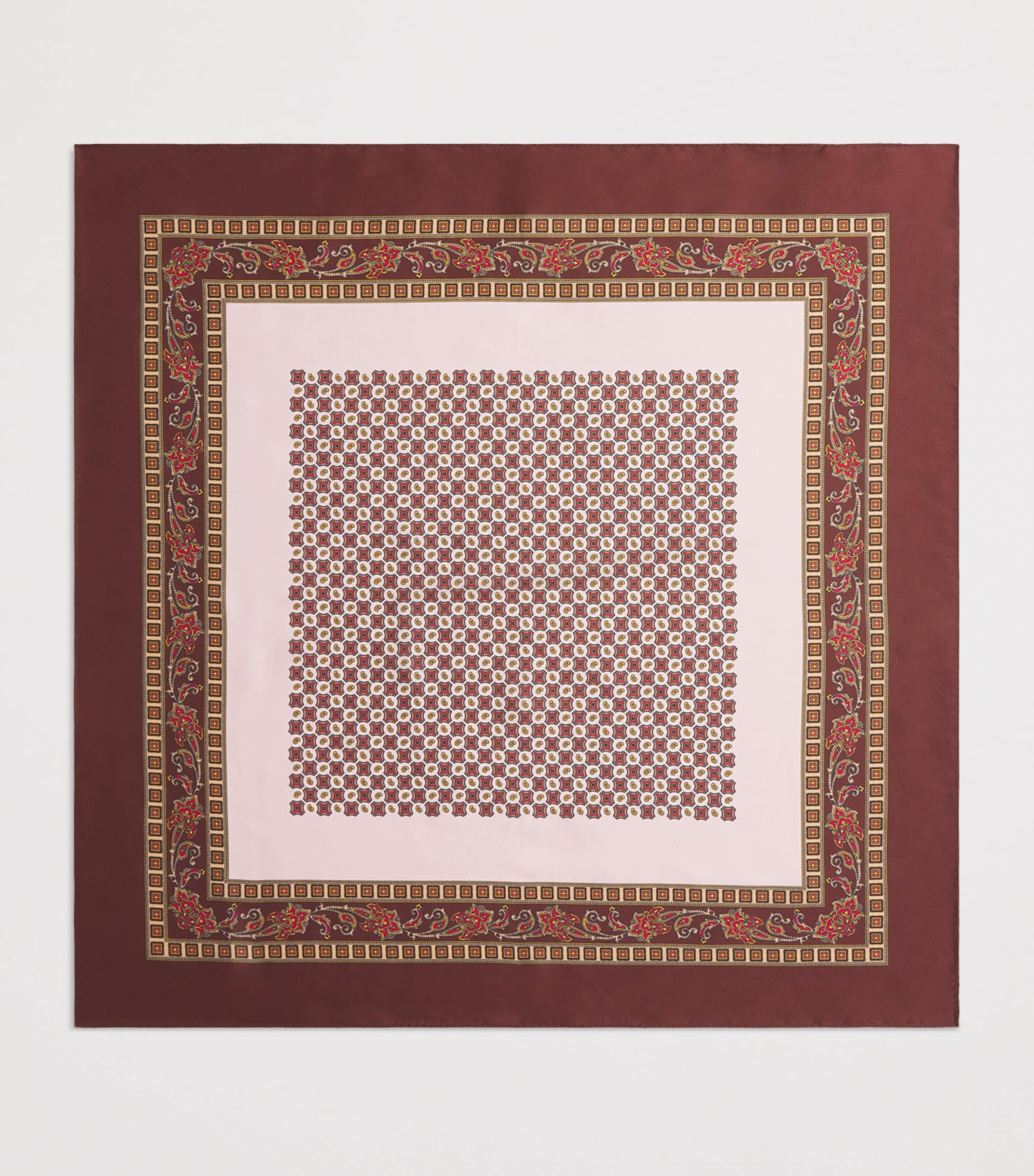 Silk Printed Scarf NUDE / BORDEAUX Image 3