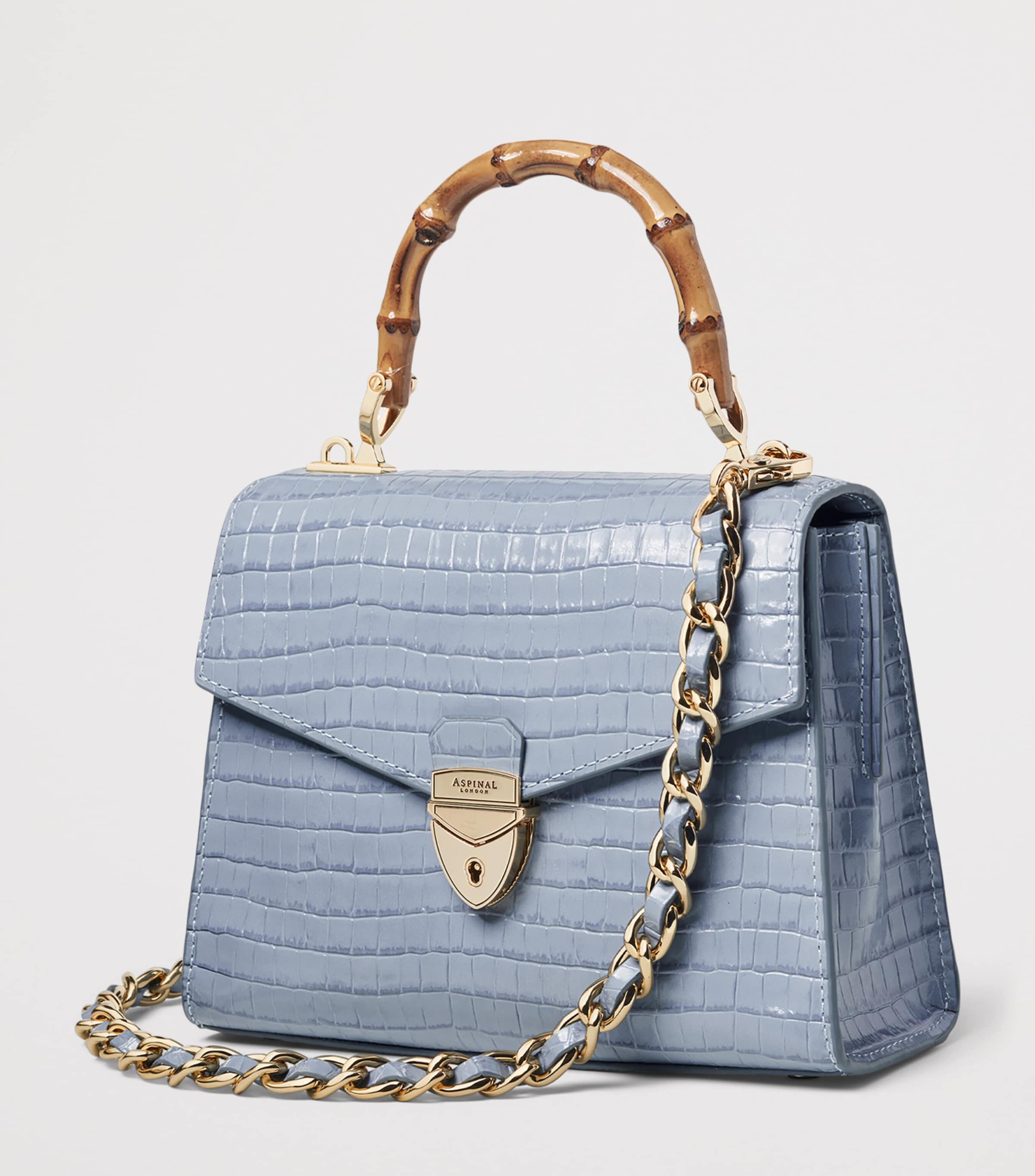 Aspinal Of London Midi Leather Mayfair 2 Top-Handle Bag Skyblue Image 2