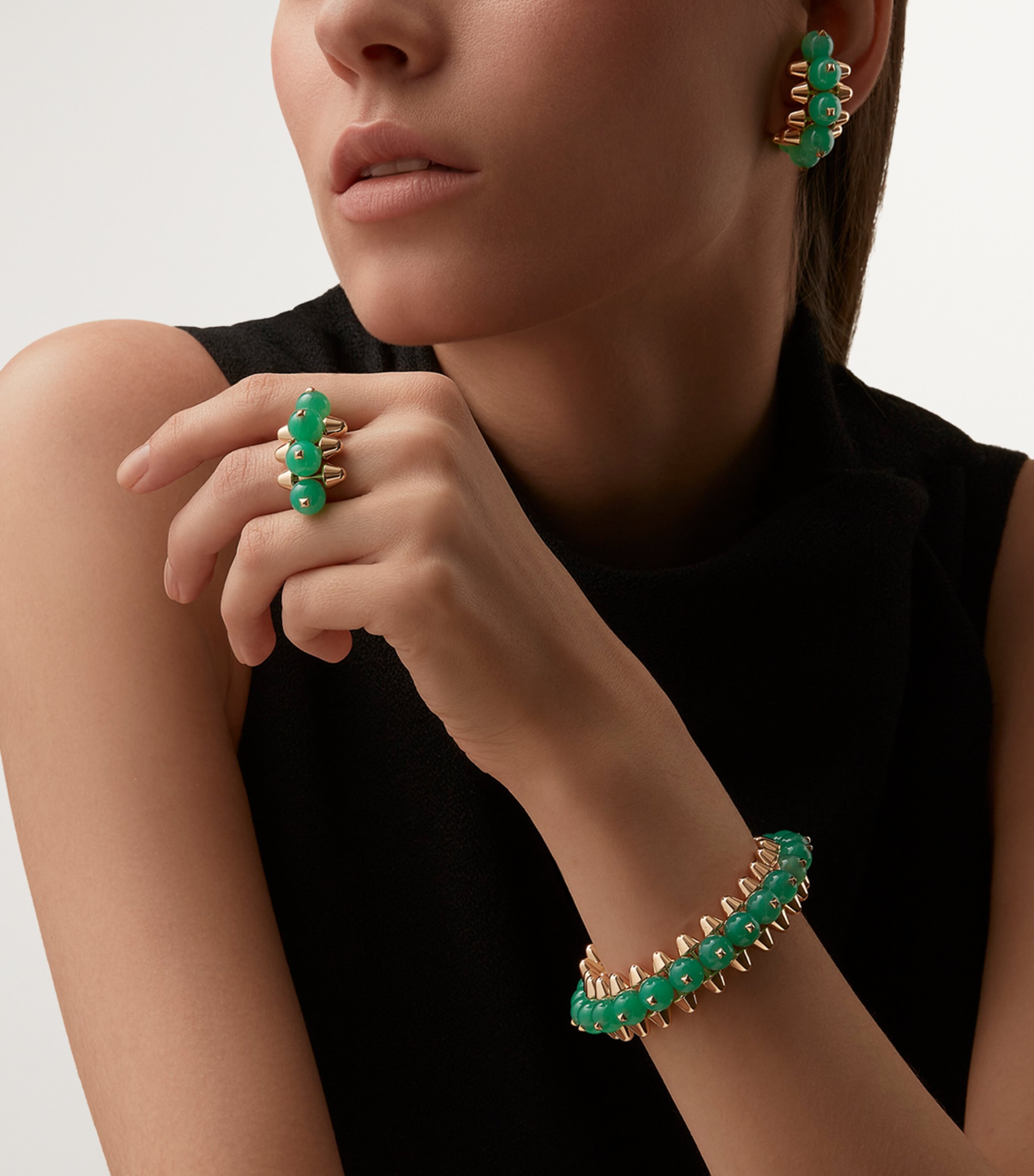 Rose Gold and Chrysoprase Clash de Cartier XL Model Ring ROSE GOLD Image 2