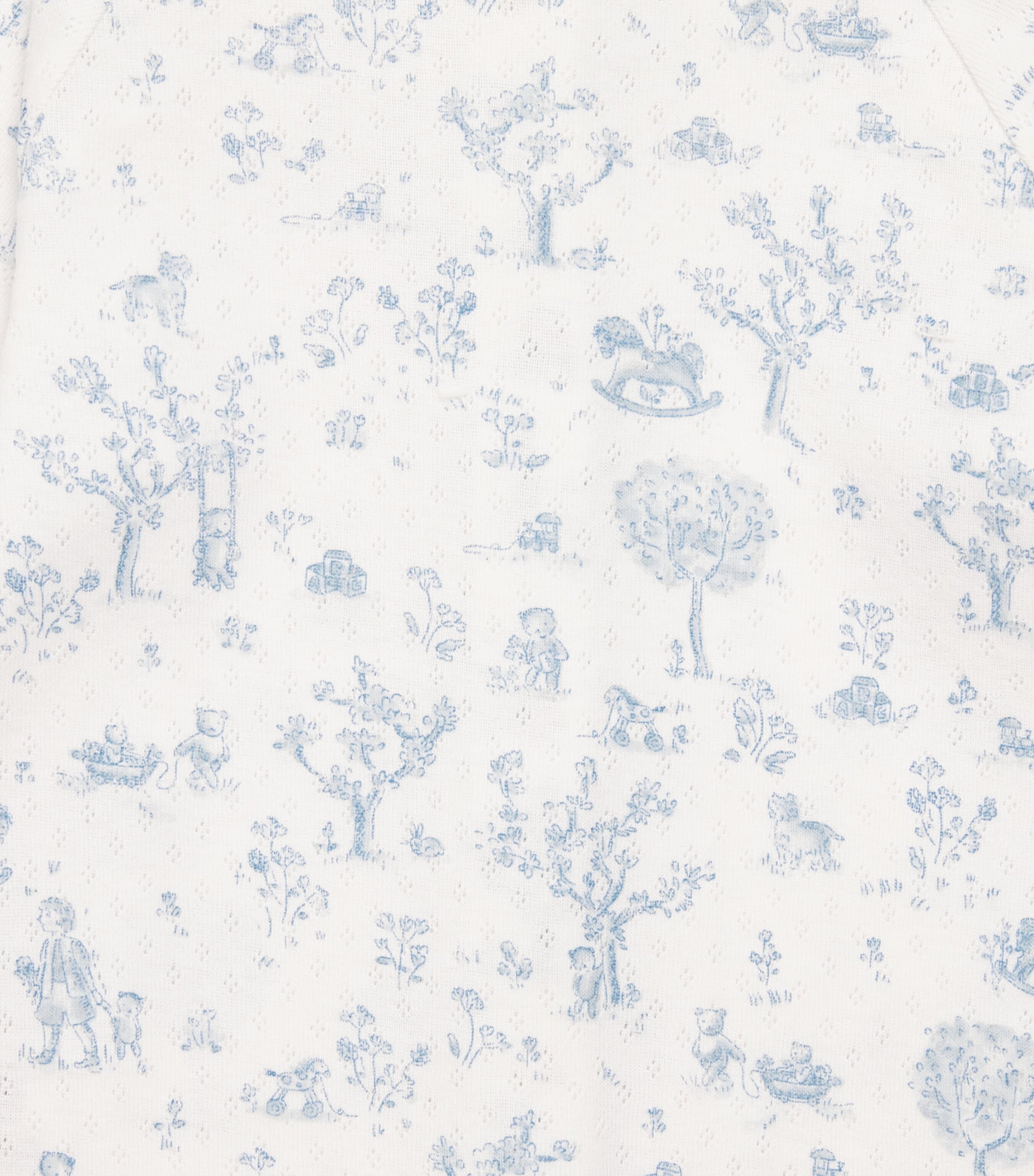 Cotton Printed All-In-One (0-24 Months) 41BLEU CIEL Image 3