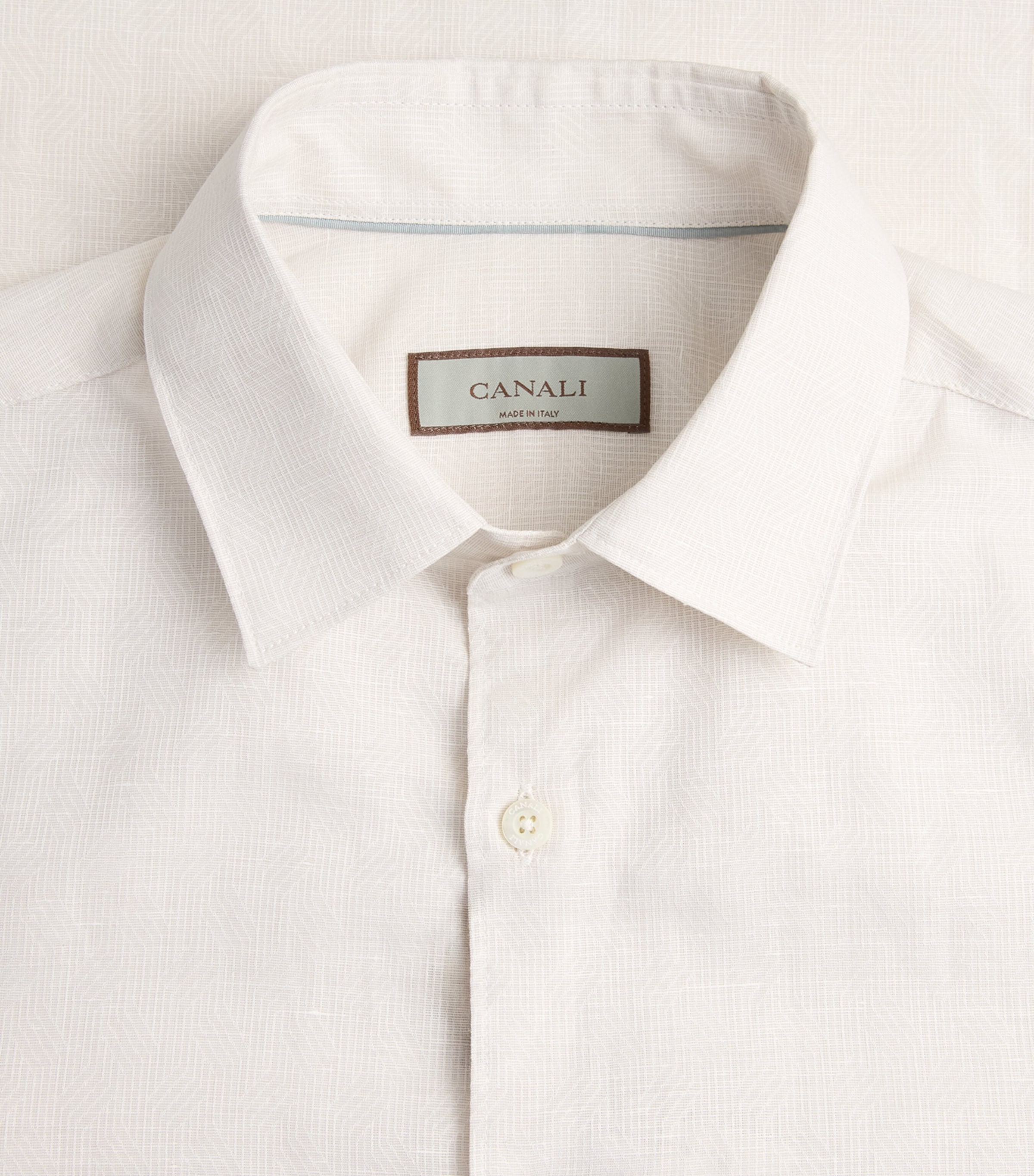 Canali Mens Cotton-Lyocell Short-Sleeve Shirt Image 6