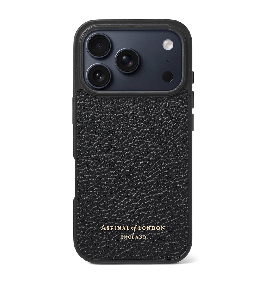 Grained Leather iPhone 17 Pro Case BLACK Image 1