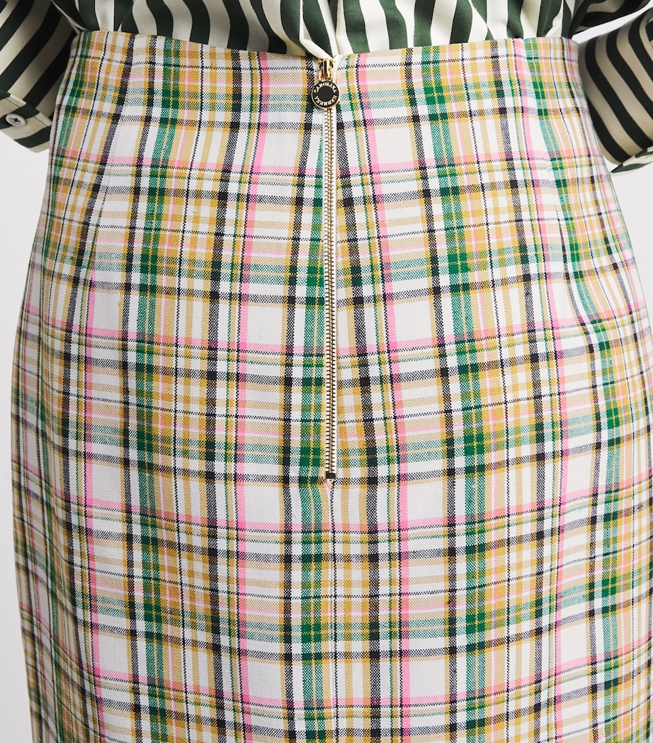 Carolina Herrera Womens Check Midi Skirt Ivory Multi Image 3