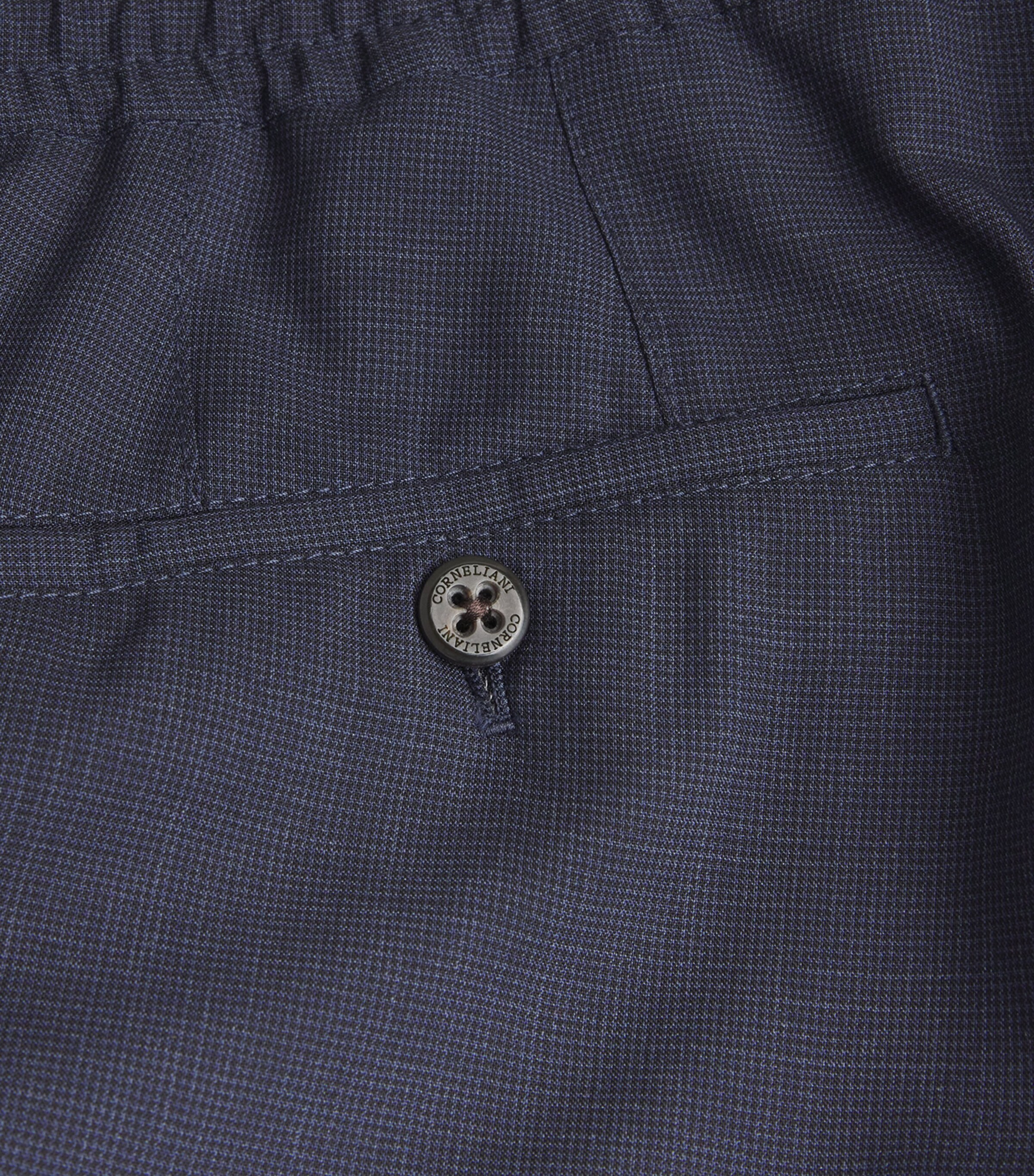 Virgin Wool Drawstring Trousers 002 DARK BLUE Image 5