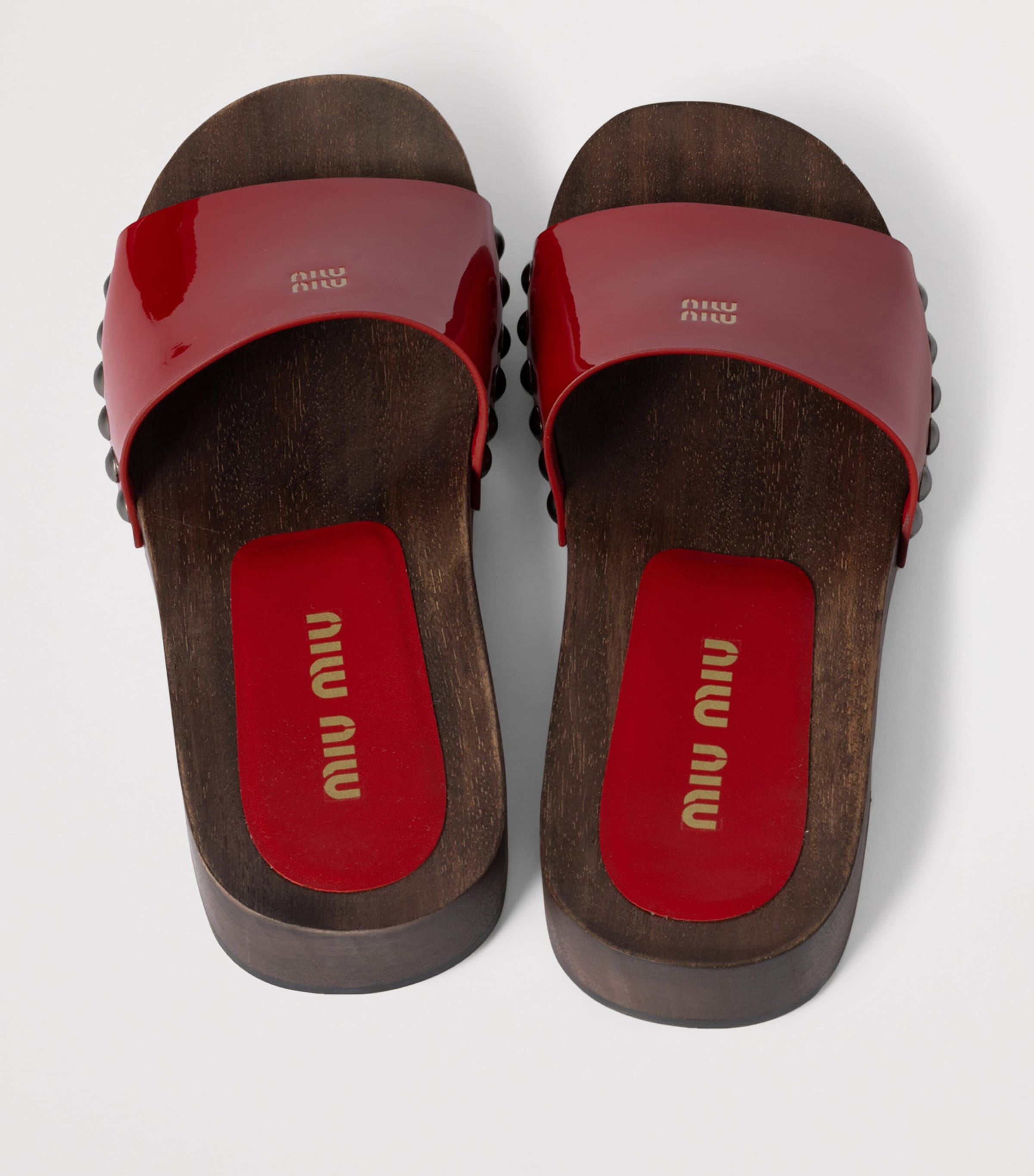Miu Miu Red Patent Leather Clogs | Harrods UK