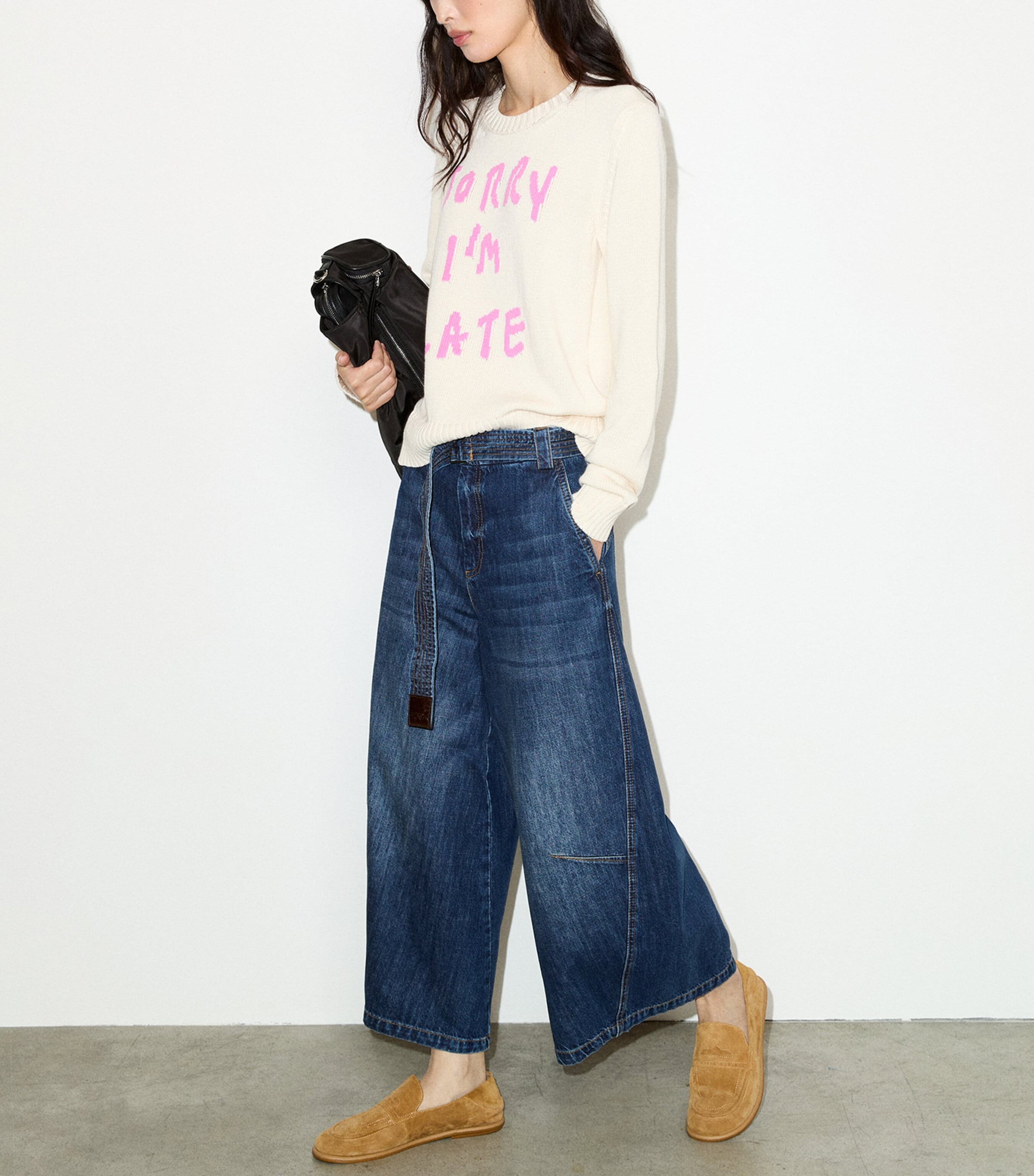 MAX&Co. Womens Cotton Slogan Sweater Wool White Image 6