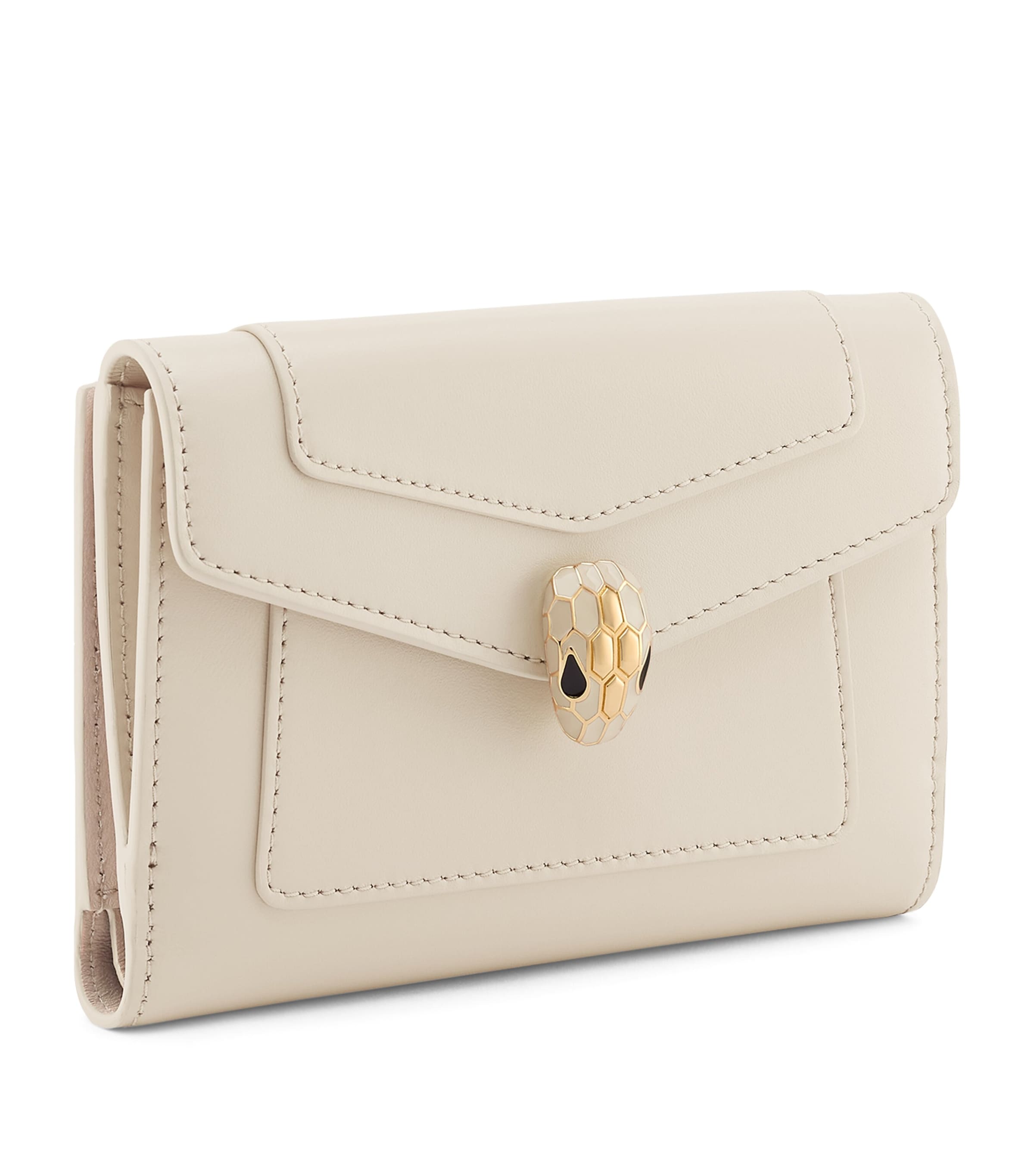 Leather Serpenti Forever Compact Wallet WHITE Image 1