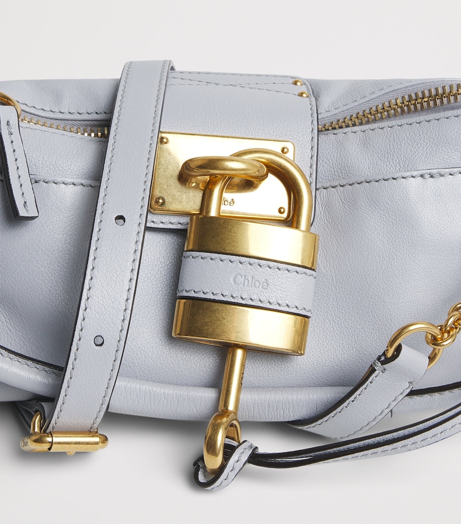 Chloé Small Leather Paddington Top-Handle Bag Greyish Blue Image 3