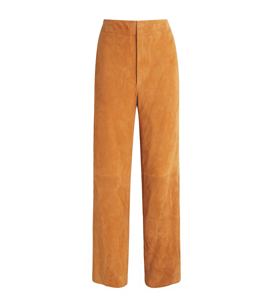 Ulla Johnson Womens Suede Freja Straight Trousers Cognac Image 1