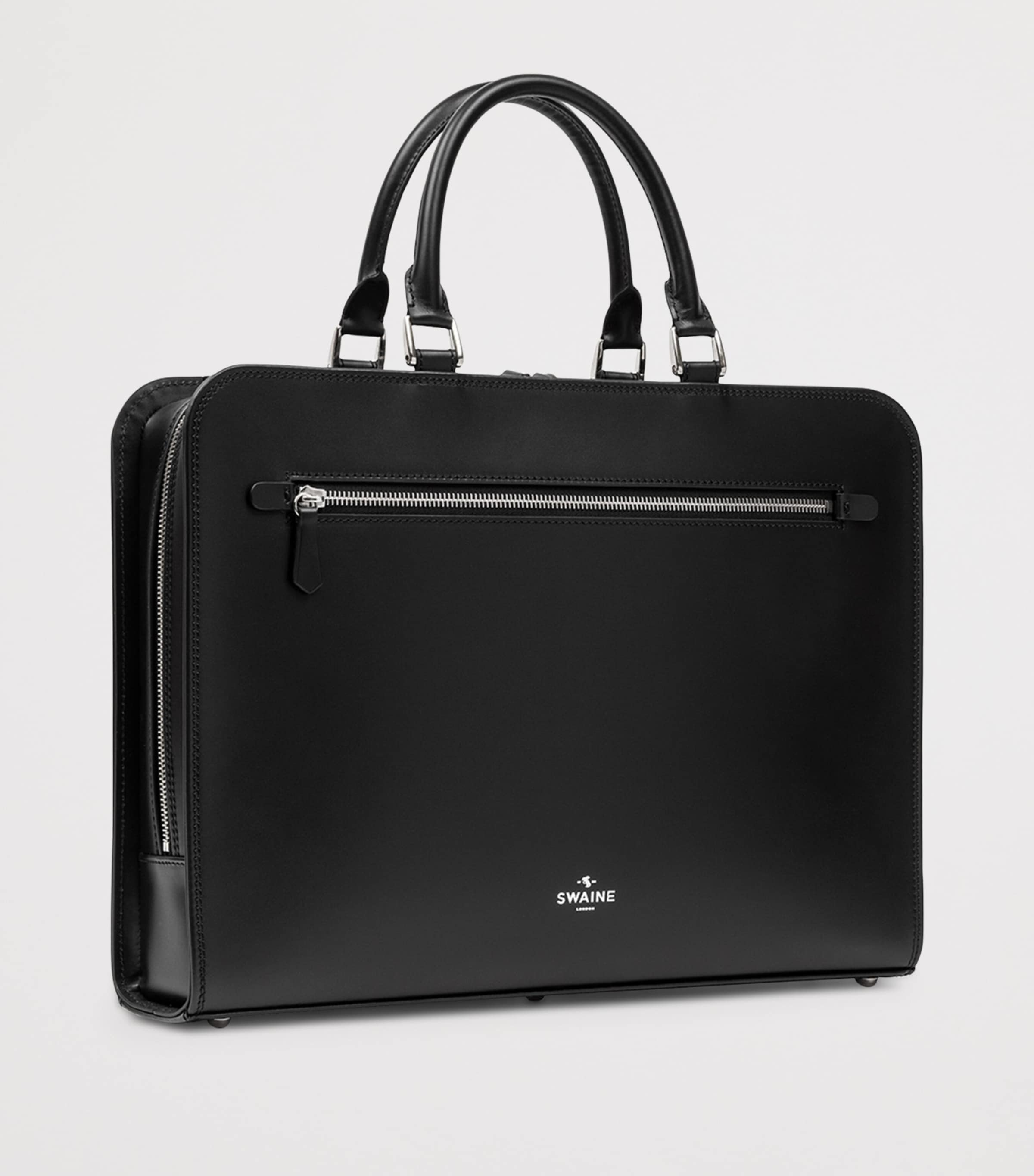 Leather Kensington Briefcase BLACK Image 2