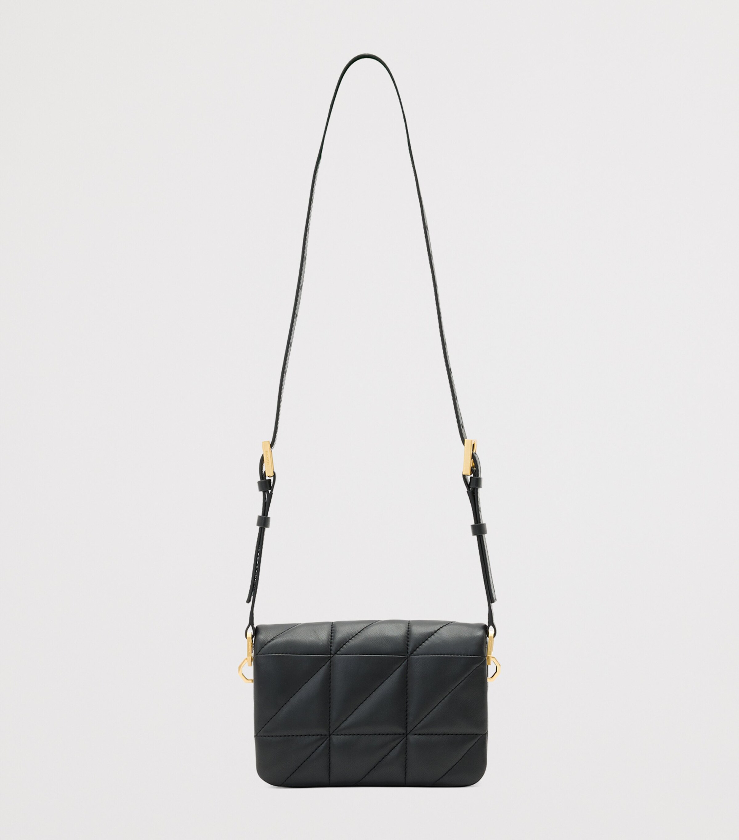 AllSaints Quilted Leather Jupiter Cross-Body Bag Black Image 5