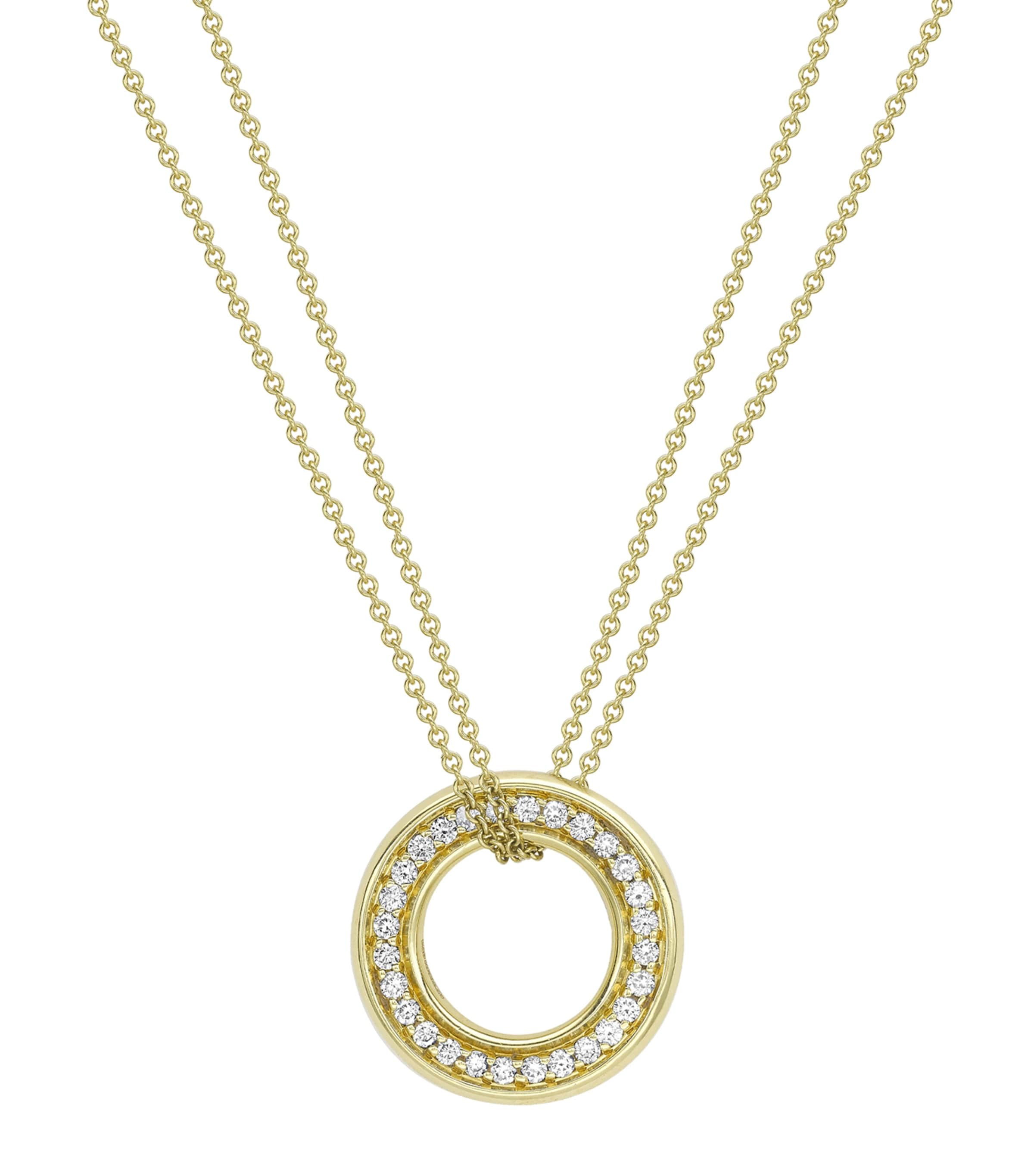 Boodles Yellow Gold And Diamond Medium Roulette Pendant