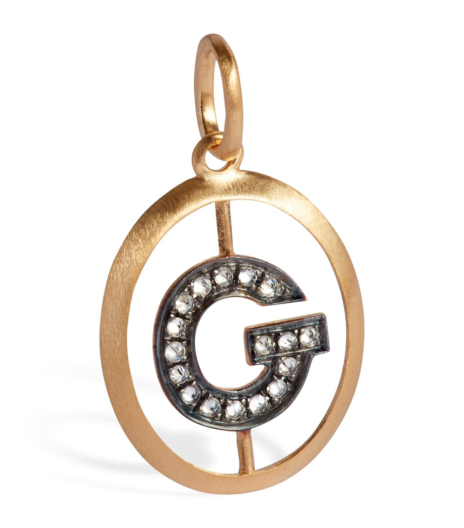 Yellow Gold and Diamond Initial G Pendant YELLOW GOLD Image 1
