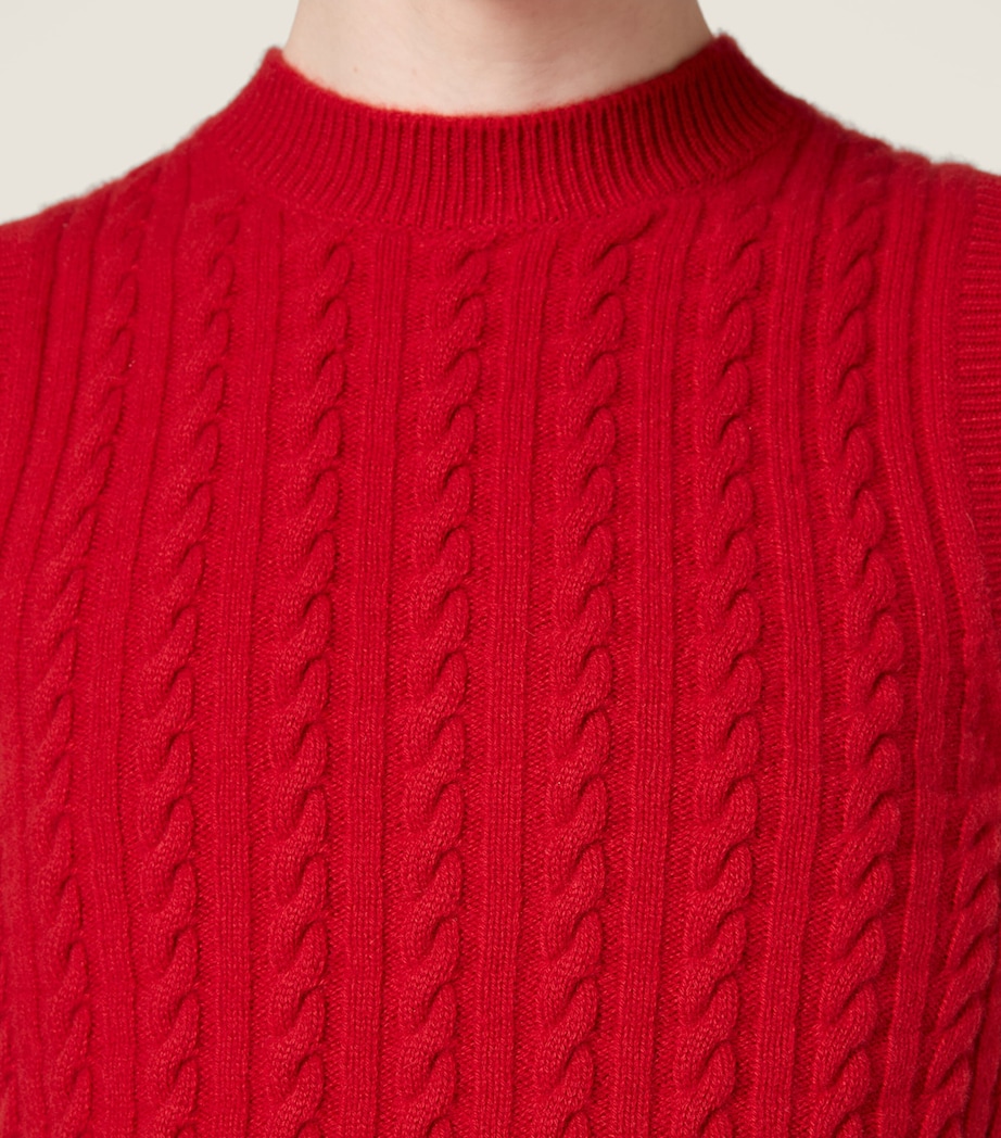 Miu Miu Womens Cashmere Cable-Knit Vest Image 4
