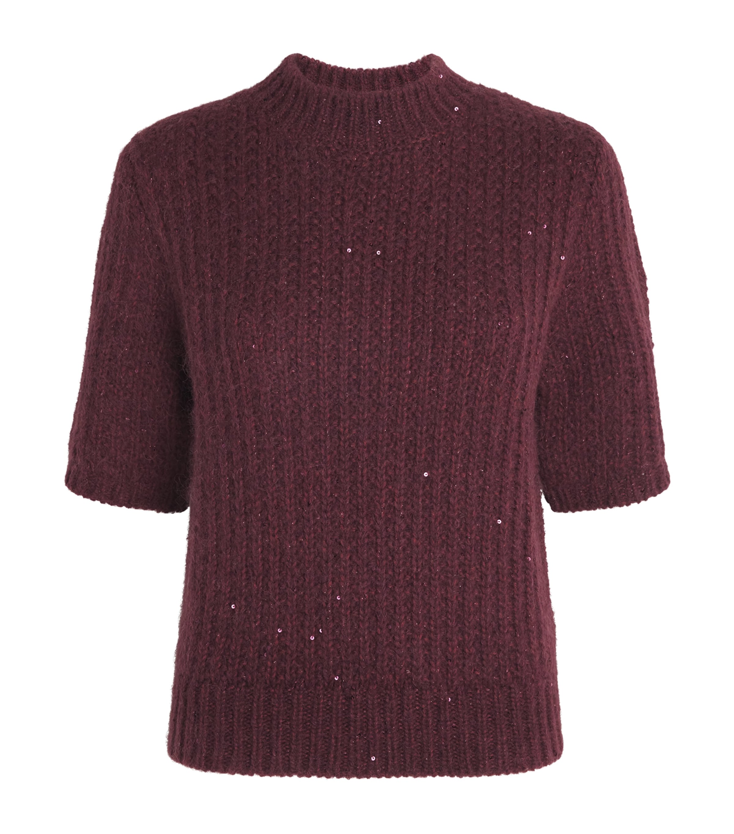Eleventy Wool-blend Sequin Sweater In Purple
