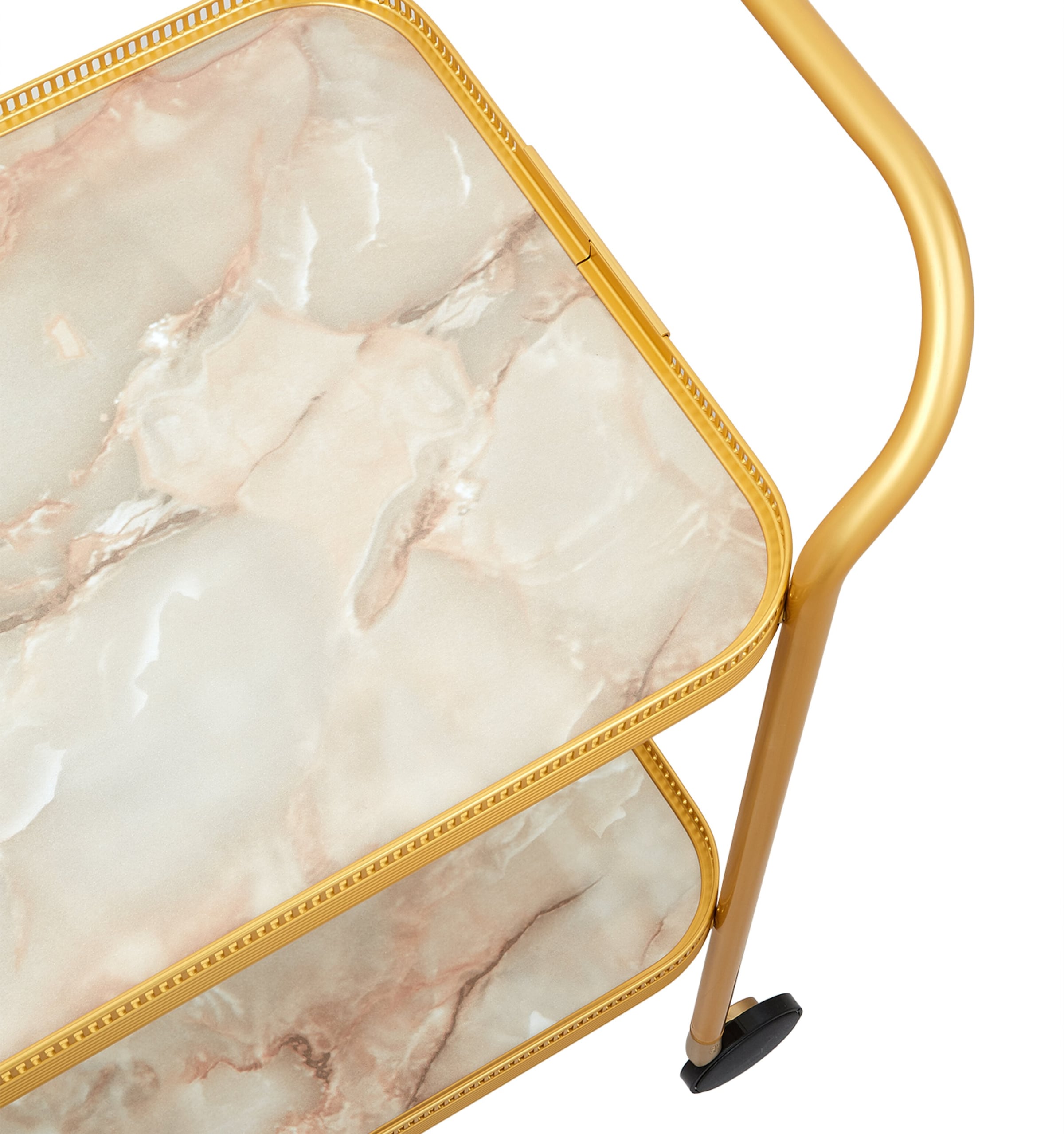 Marble Two-Tiered Trolley GOLD W/ONYX MARBLE Image 2