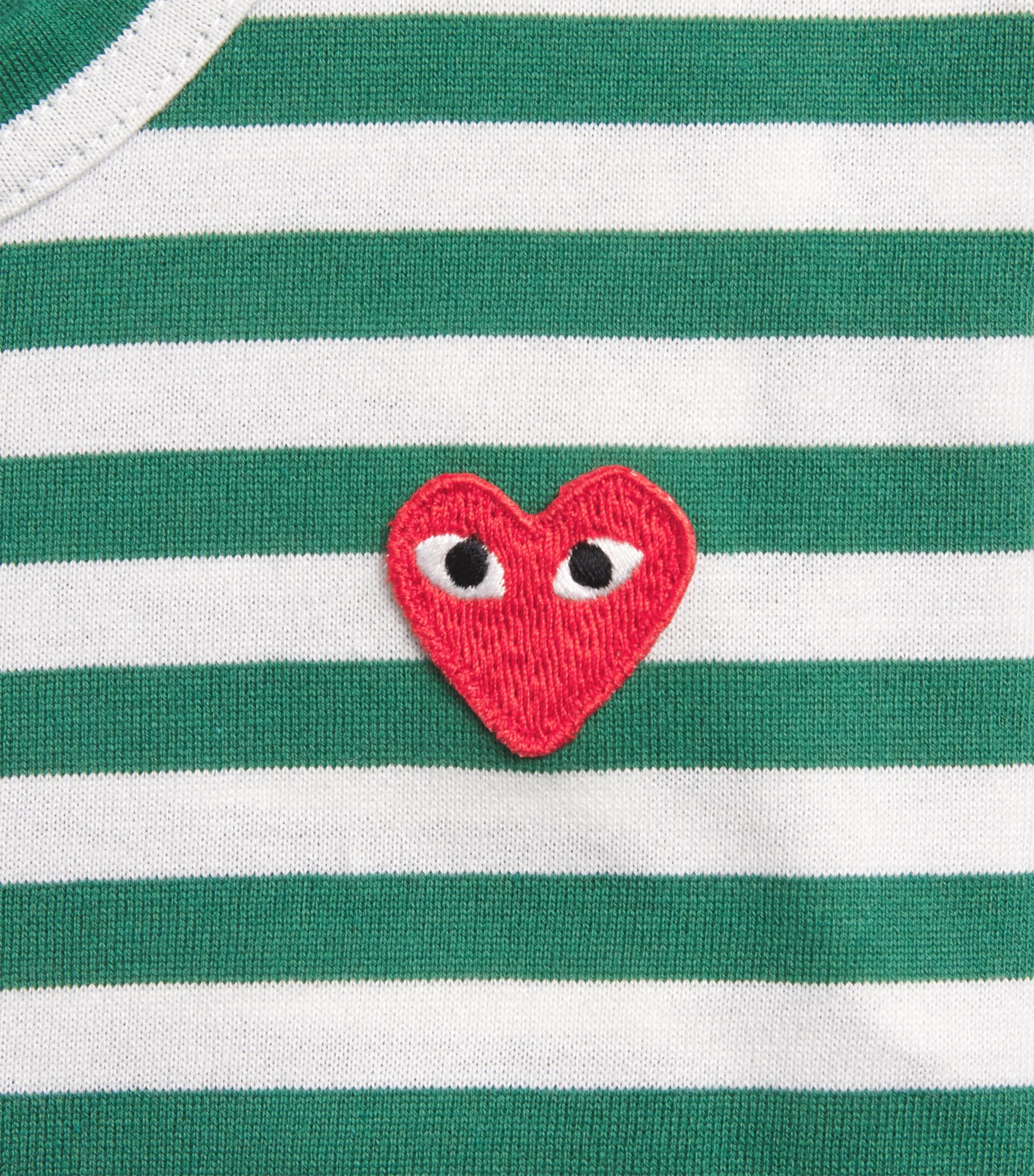 Comme Des Garçons Cotton Stripe Heart Logo T-Shirt (2-6 Years) Image 3
