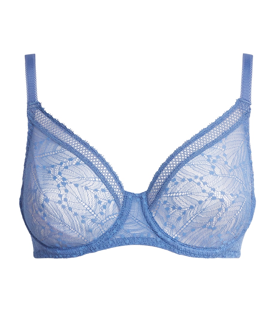 Simone Perele Womens Lace Comète Plunge Bra Chambray Bl Image 1