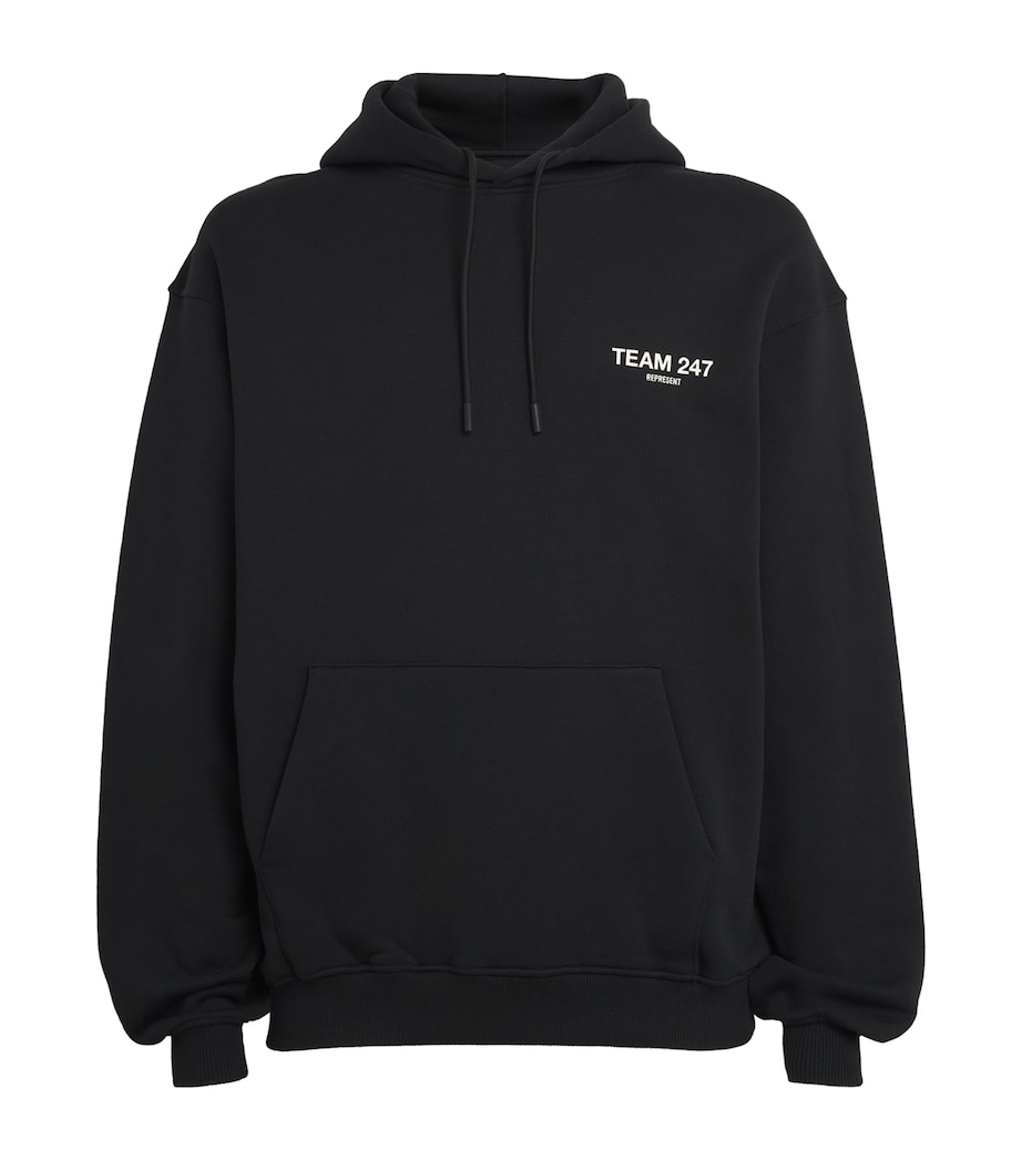 Represent 247 Mens Cotton Team 247 Hoodie Jet Black Image 1