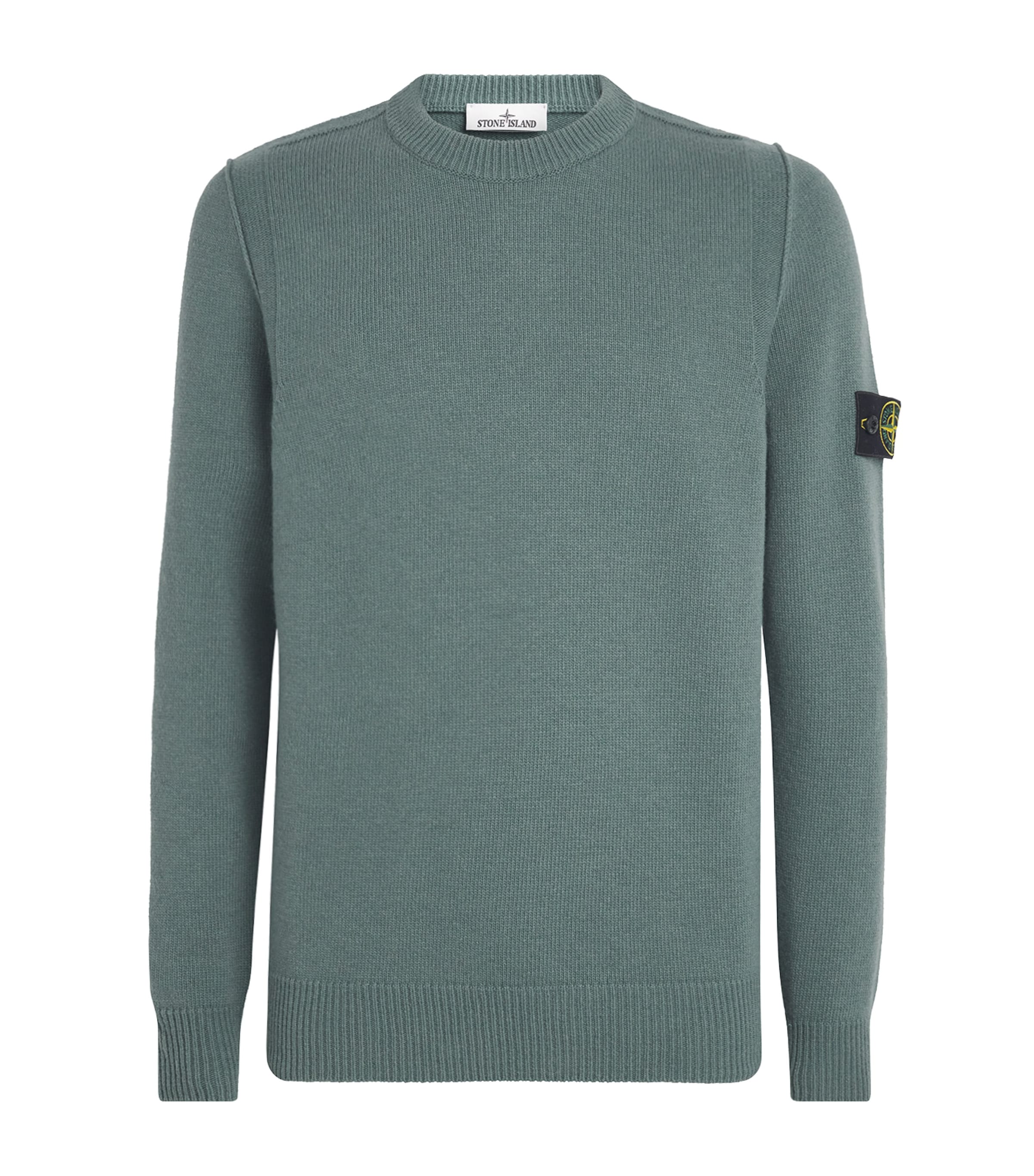 Stone Island Mens Virgin Wool-Blend Compass Sweater Image 1